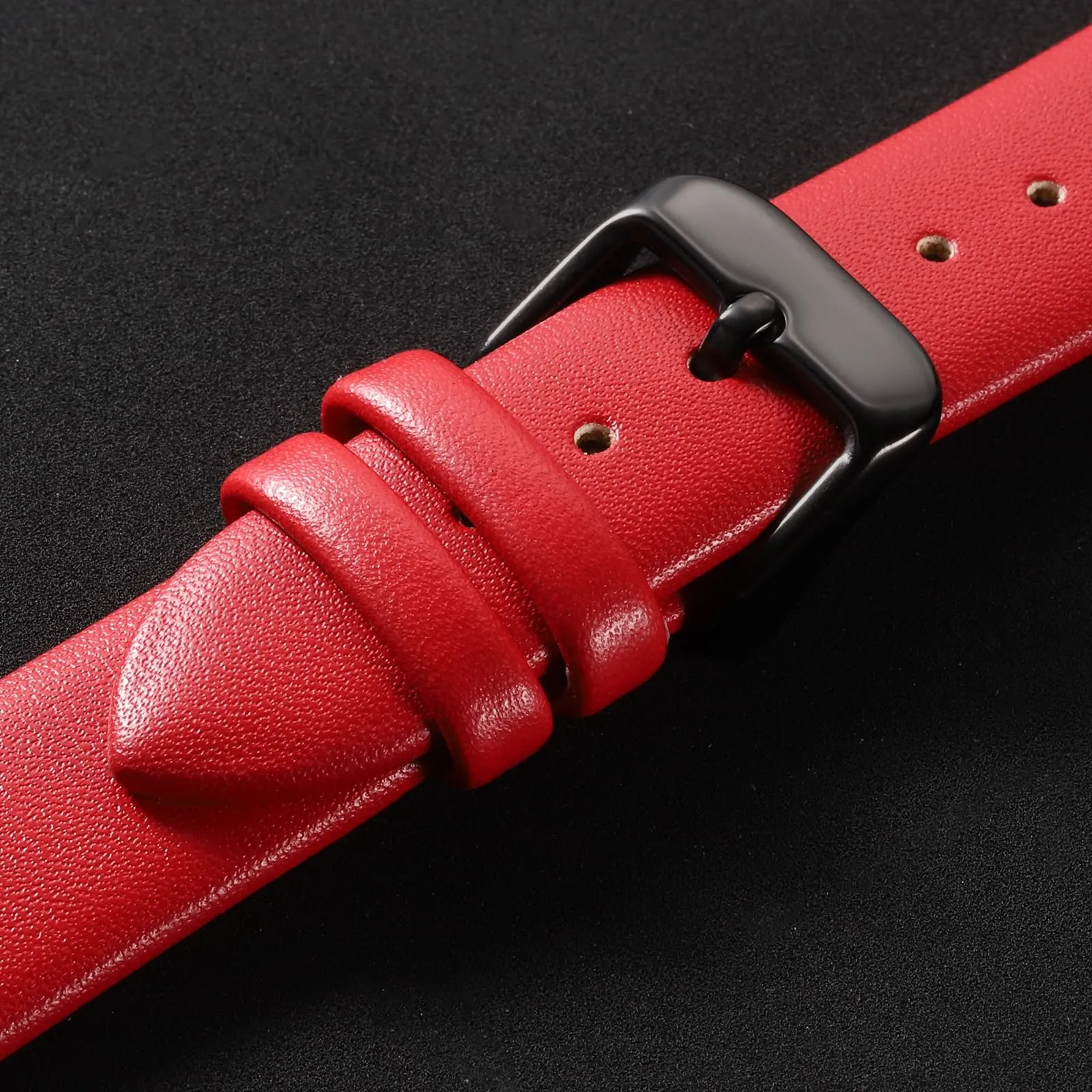 QUARKZMAN Cinturino in Vero Pelle Rosso 20mm - immagine 4