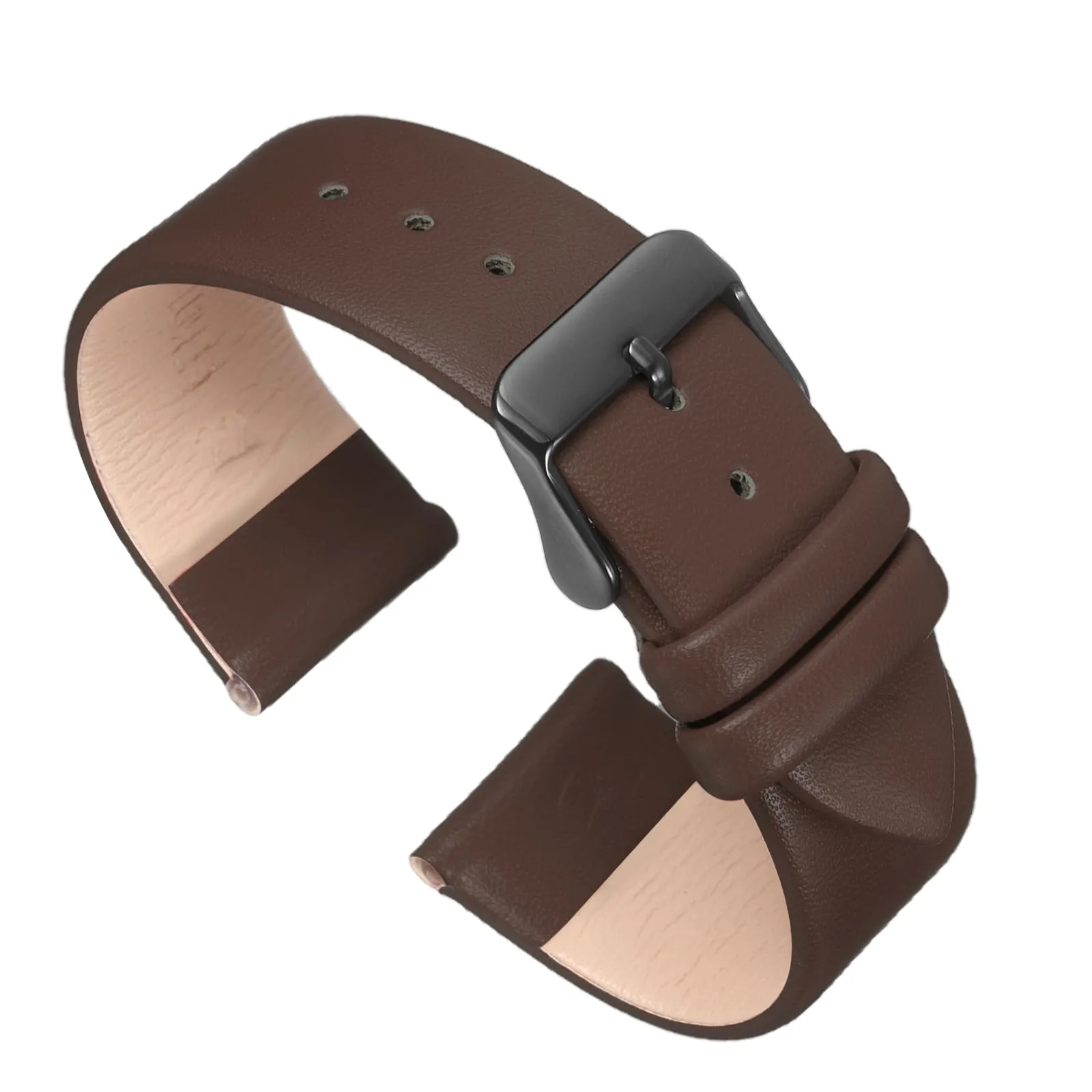 QUARKZMAN Cinturino in Vera Pelle Marrone Scuro 22mm - immagine 1