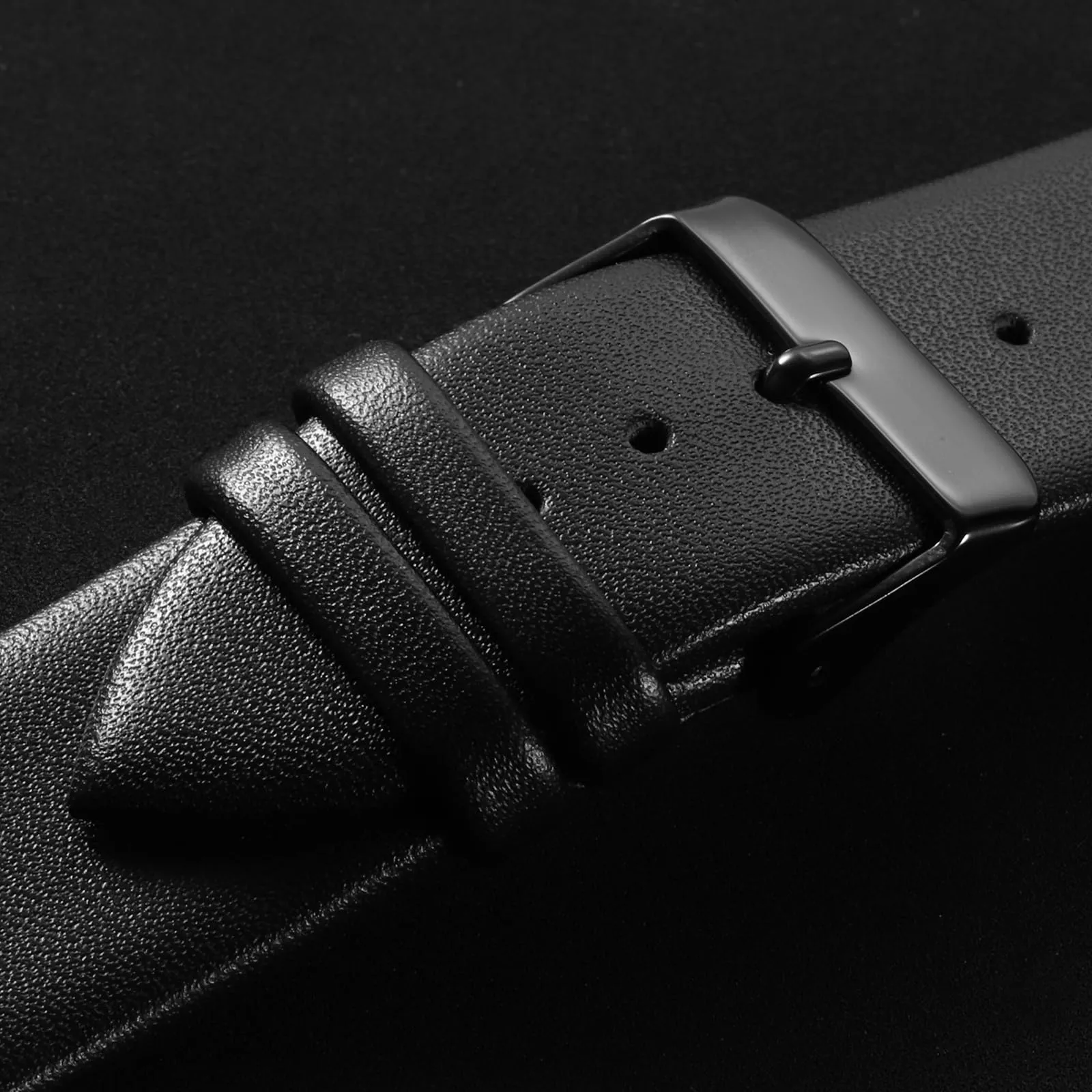 QUARKZMAN Cinturino Orologio in Vera Pelle 24mm Nero - immagine 4
