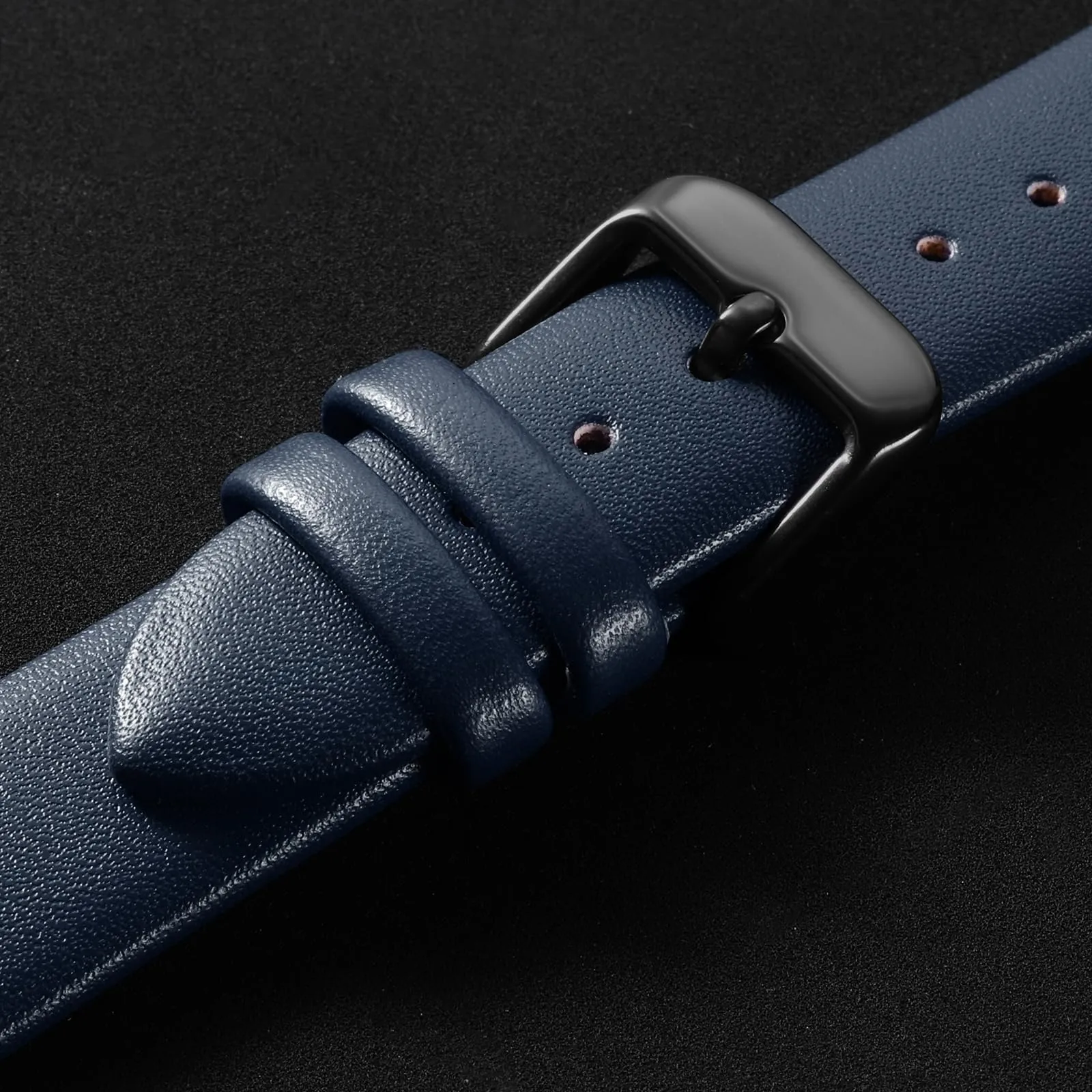 QUARKZMAN Cinturino in Pelle Blu Scuro 18mm - immagine 4