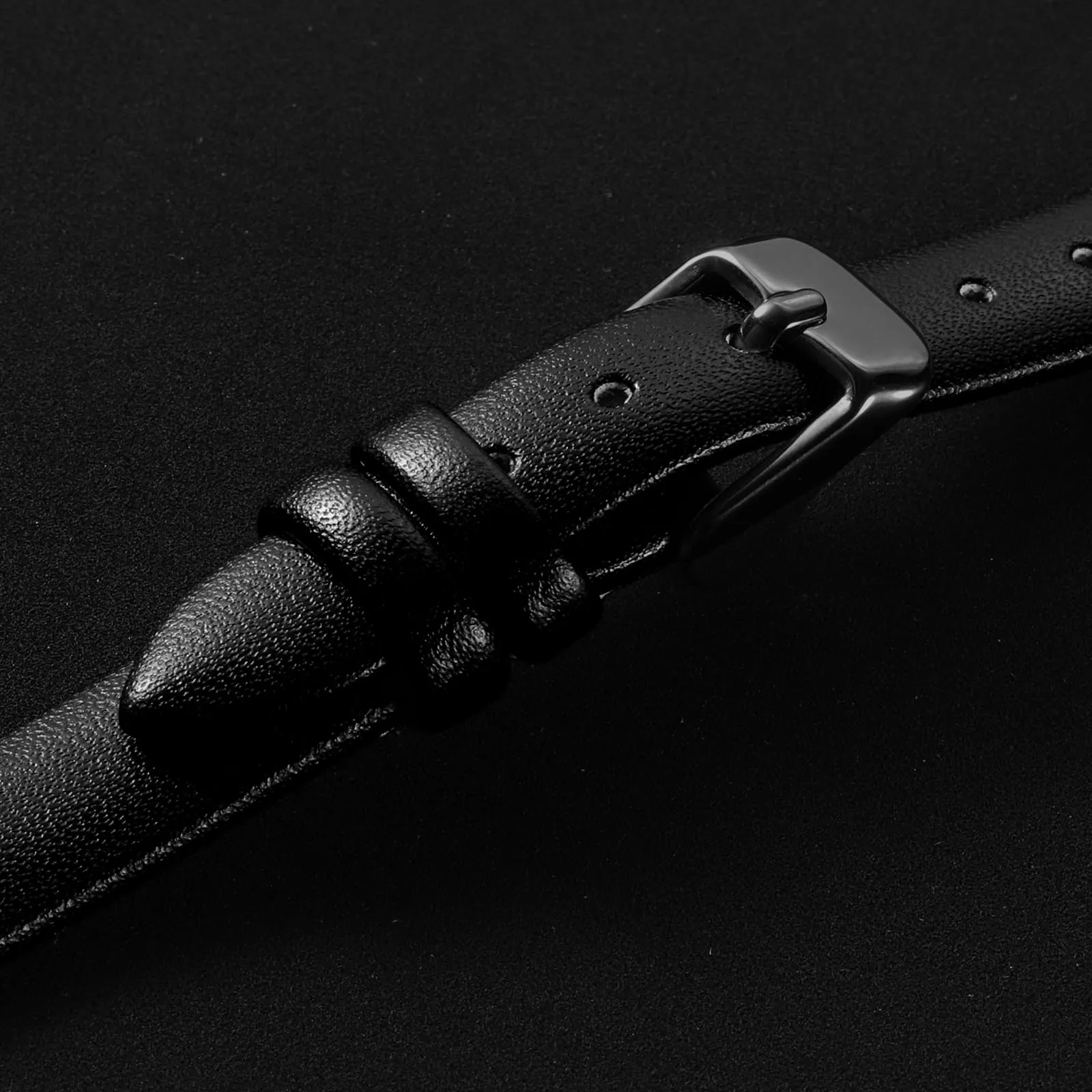 QUARKZMAN Cinturino Orologio in Vera Pelle 12mm Nero per Uomini e Donne - immagine 4