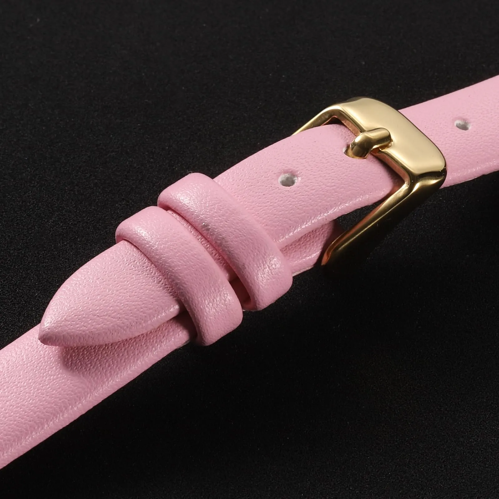 QUARKZMAN Cinturino Orologio in Vera Pelle 10mm con Fibbia Oro Dorato, Rosa - immagine 4