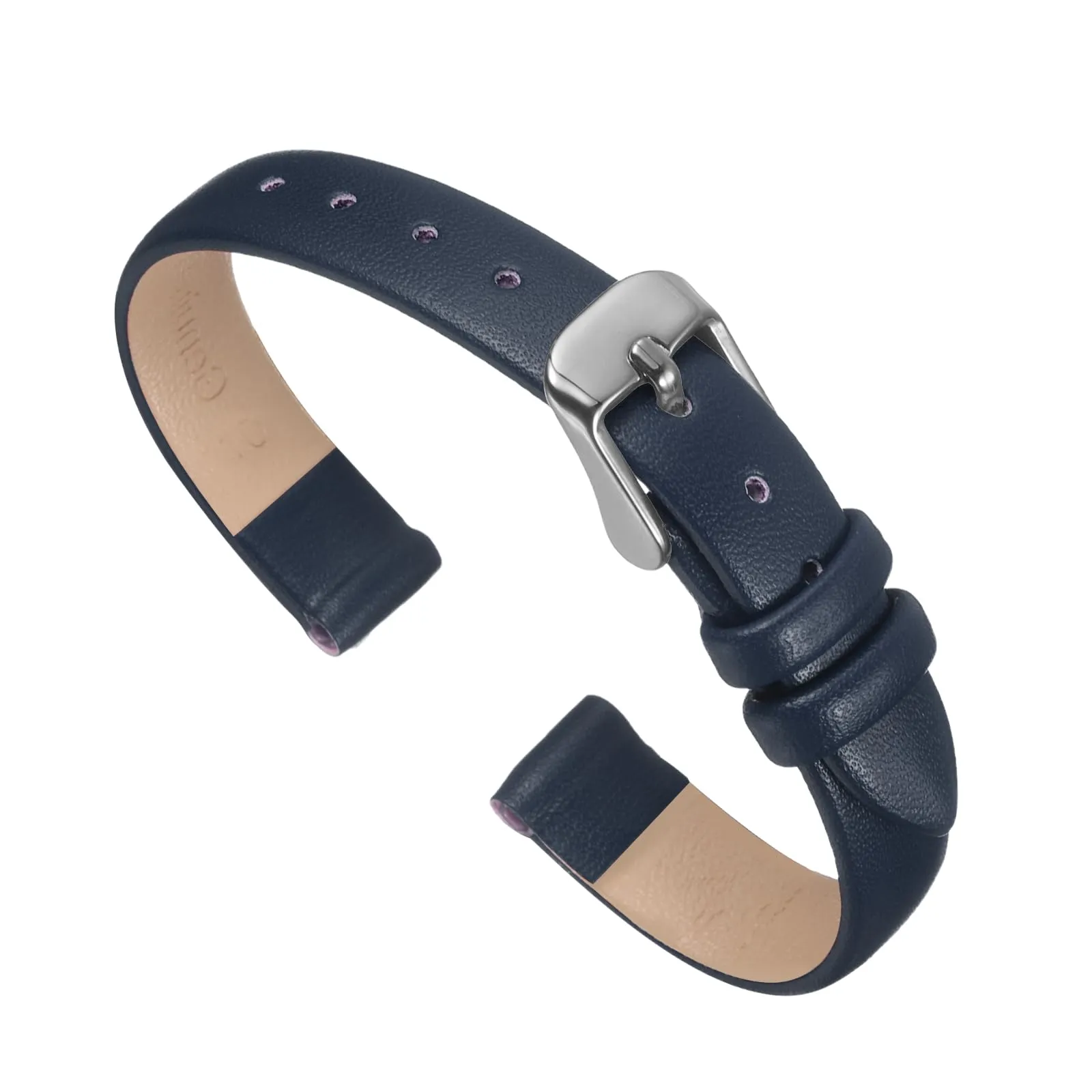 QUARKZMAN Cinturino Orologio in Vera Pelle 10mm, Blu Scuro - immagine 1