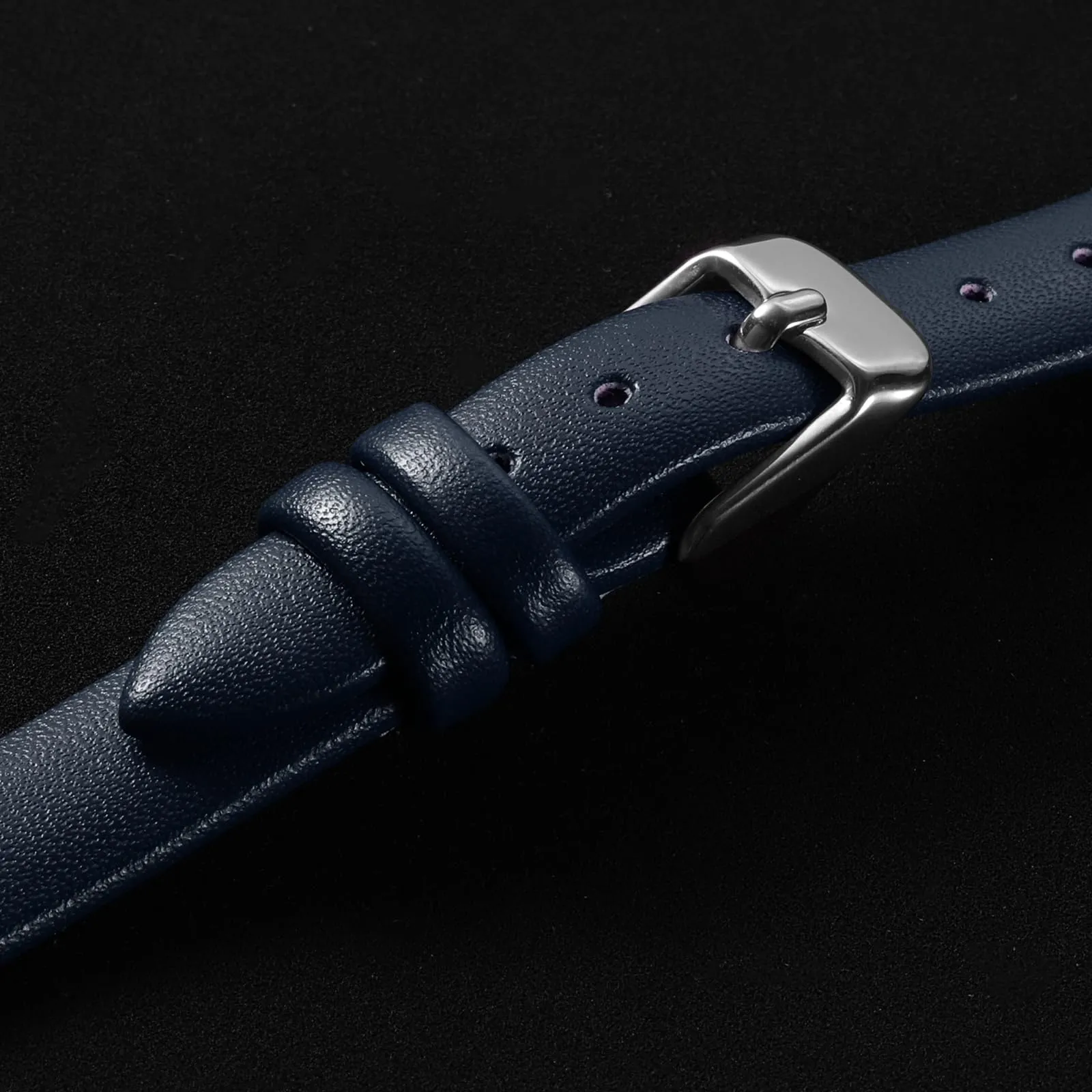 QUARKZMAN Cinturino Orologio in Vera Pelle 10mm, Blu Scuro - immagine 4