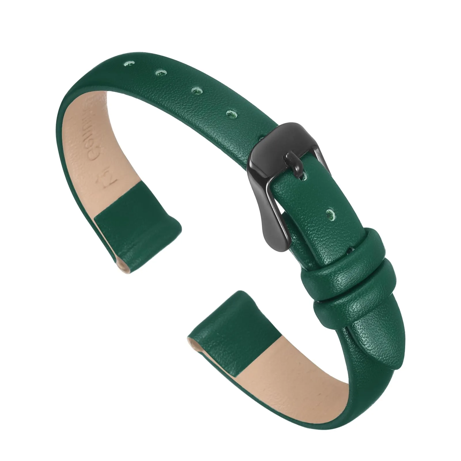 QUARKZMAN Cinturino Orologio in Vero Pelle 12mm Verde/Nero - immagine 1