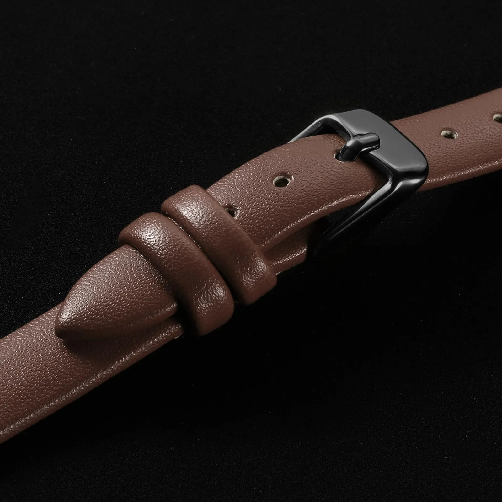 QUARKZMAN Cinturino Orologio in Vero Pelle 14mm Nero e Marrone Scuro - immagine 4