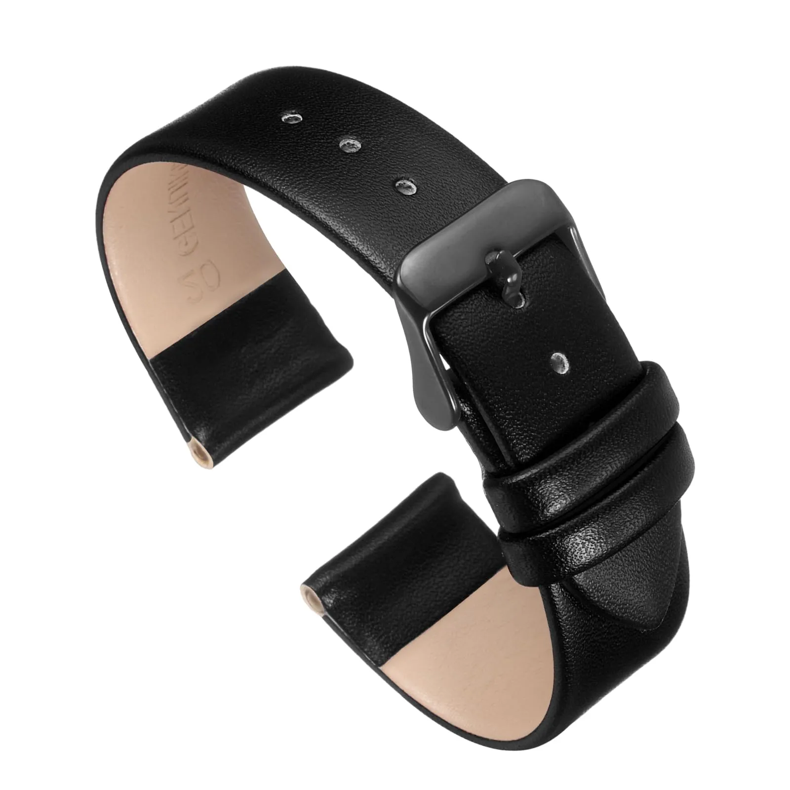 QUARKZMAN Cinturino in Pelle Nera 20mm - immagine 1
