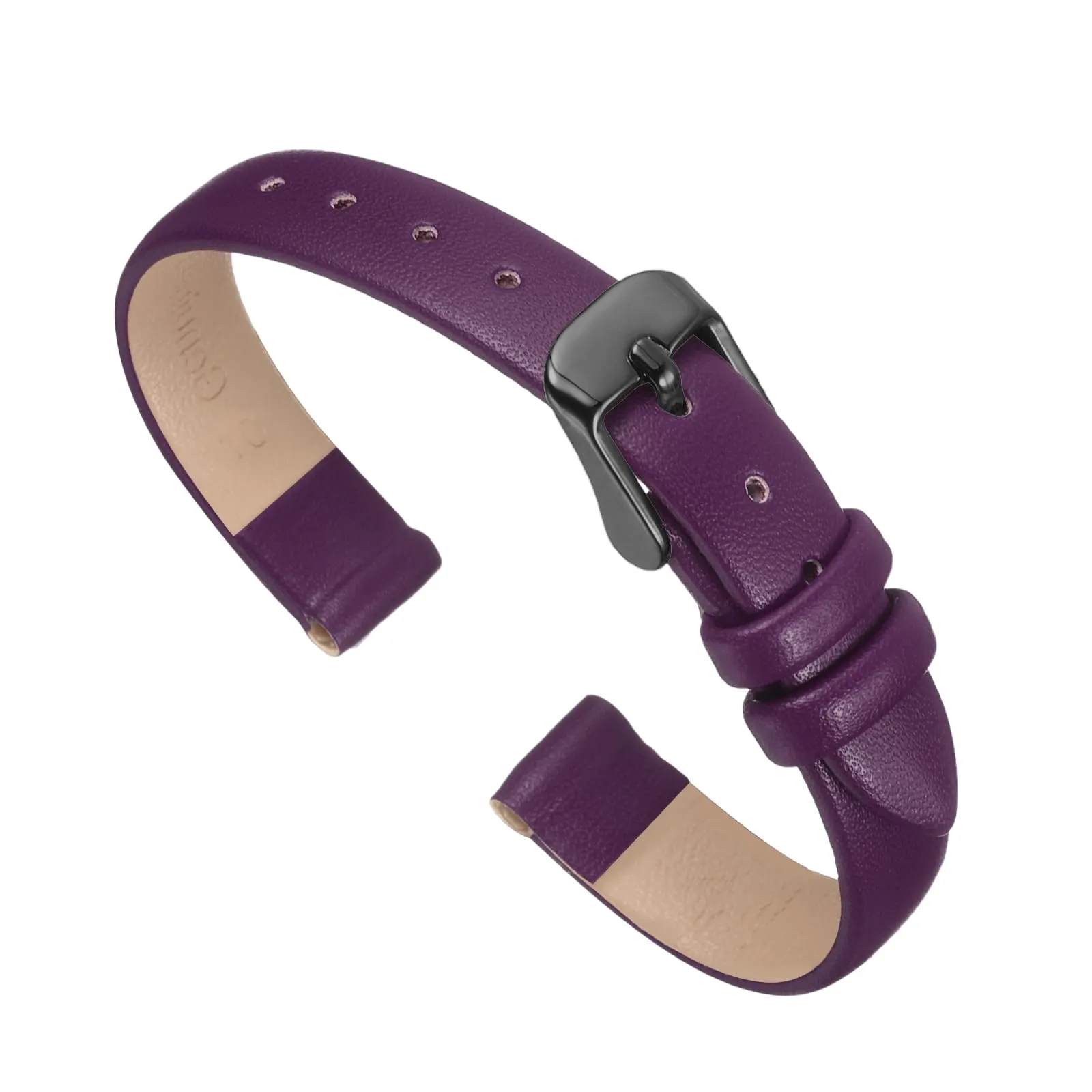 QUARKZMAN Cinturino Orologio in Vera Pelle 10mm Viola - immagine 1
