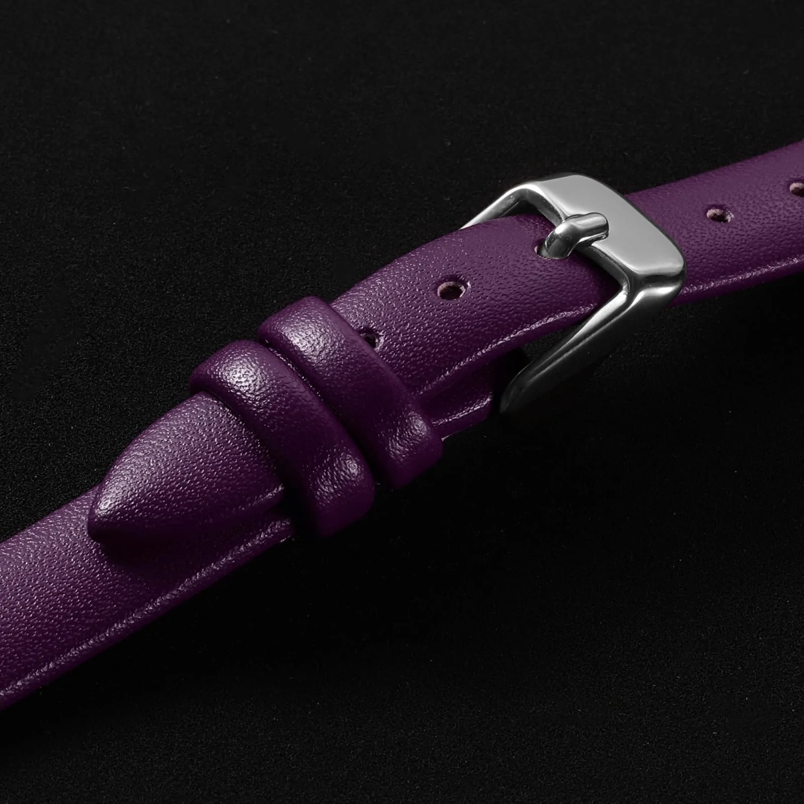 QUARKZMAN Cinturino Orologio in Vera Pelle 10mm, Viola - immagine 4