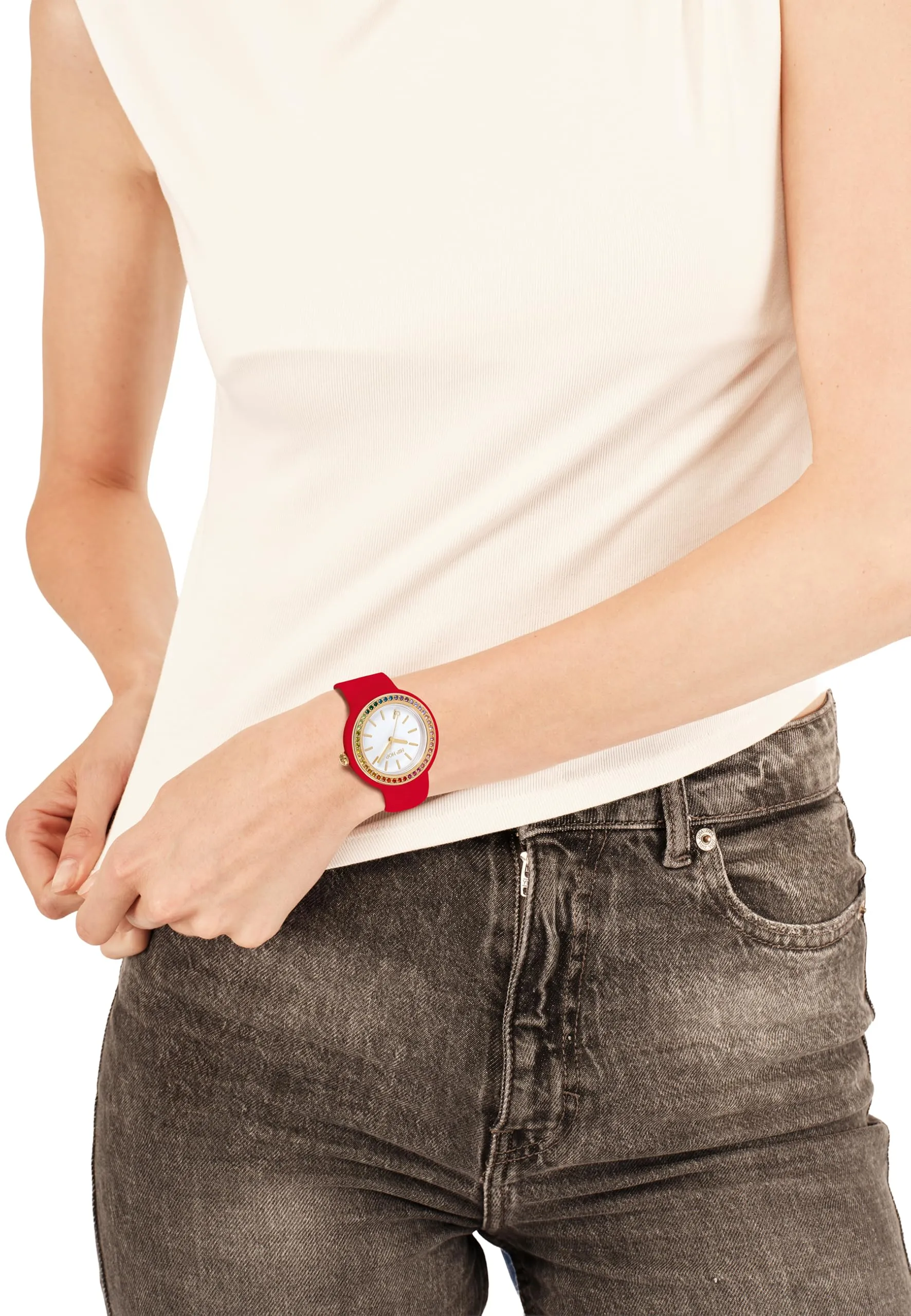 Hip Hop Hero.DOT Bezel Orologio Donna, HWU1307, Cassa 34 mm, Cinturino in Silicone Eco-Friendly - immagine 4