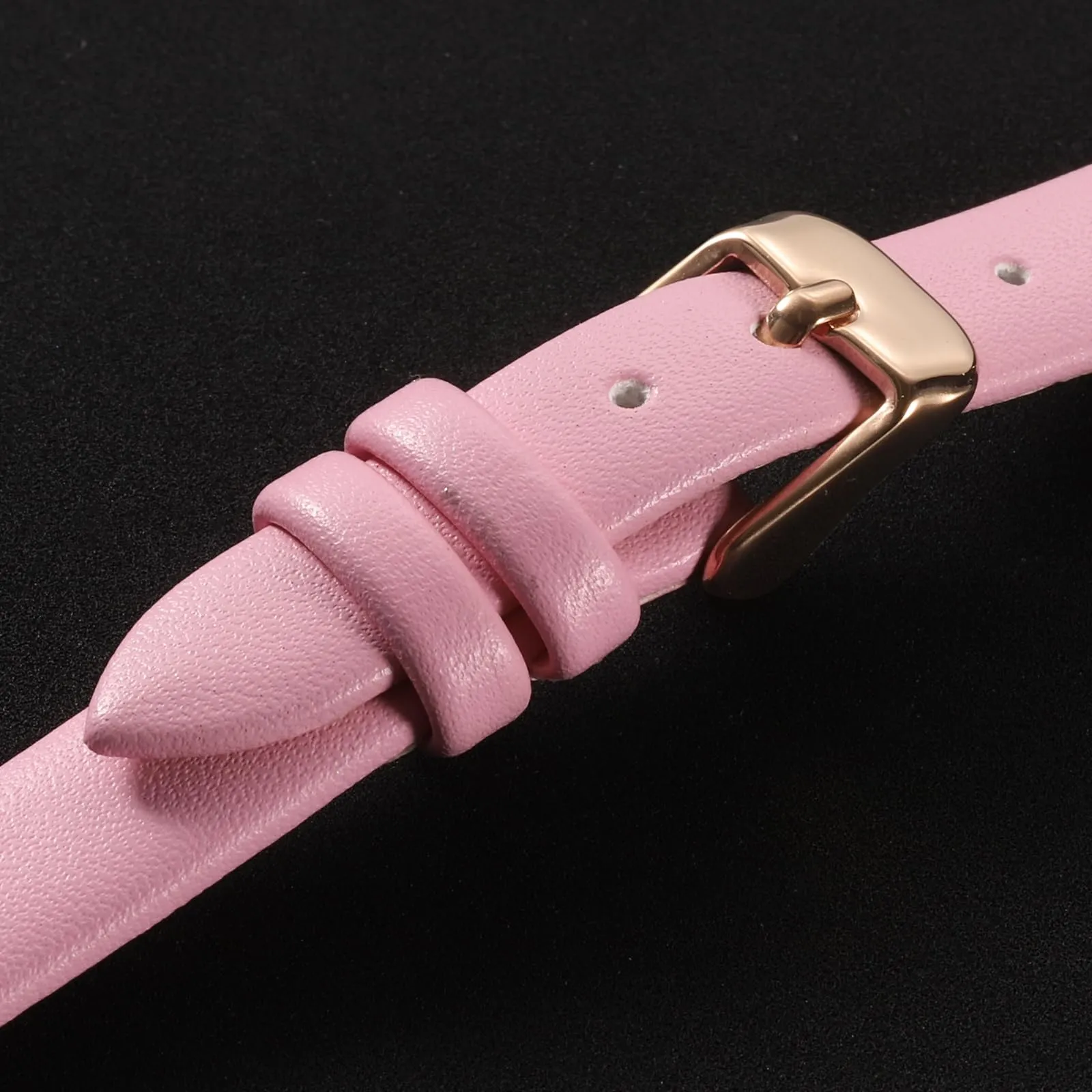 QUARKZMAN Cinturino Orologio in Vera Pelle 10mm con Fibbia Oro Rosa, Rosa - immagine 4