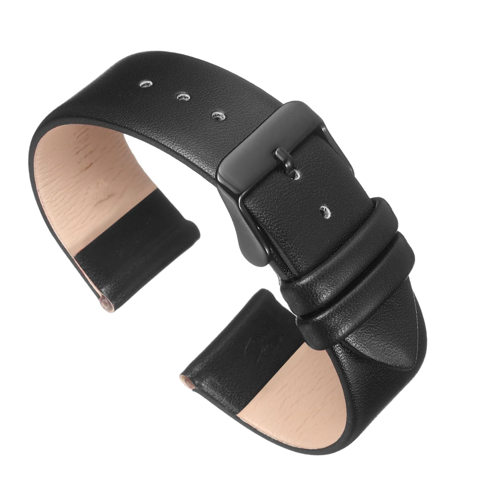 QUARKZMAN Cinturino in Pelle Nera 22mm con Fibbia Nera - immagine 1