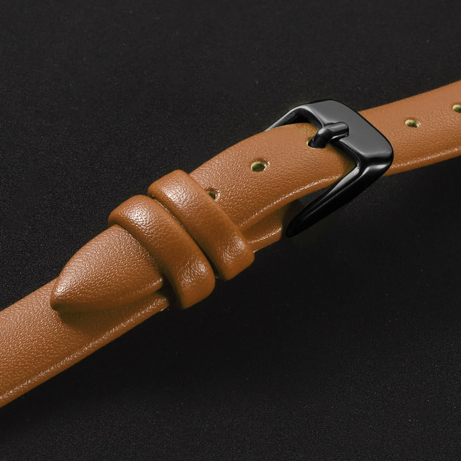 QUARKZMAN Cinturino Orologio in Vero Pelle 10mm Nero, Marrone - immagine 4