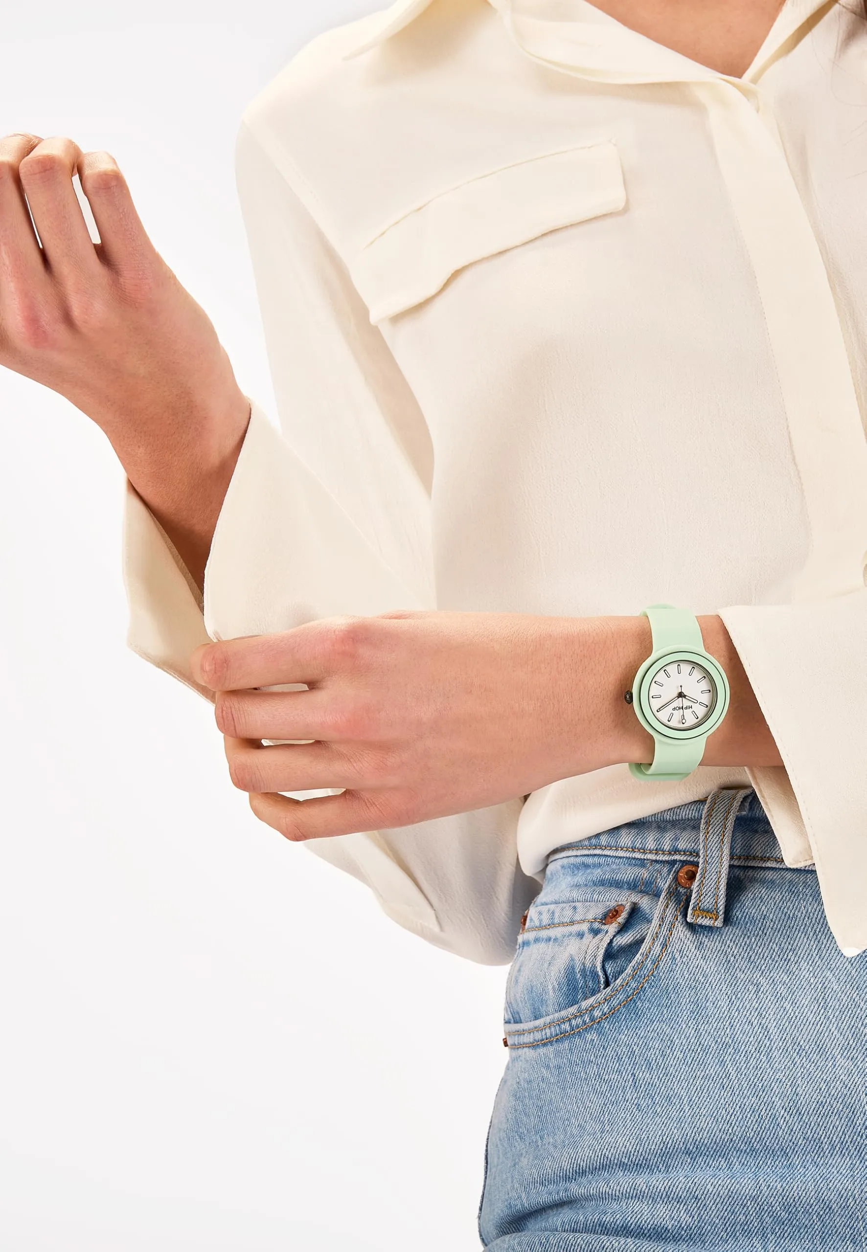 HIP HOP Hero.DOT Bezel Orologio Donna, Quadrante Sketch con Indici Luminosi, Cinturino in Silicone Eco-Friendly, Cassa 34 mm, HWU1279 - immagine 5