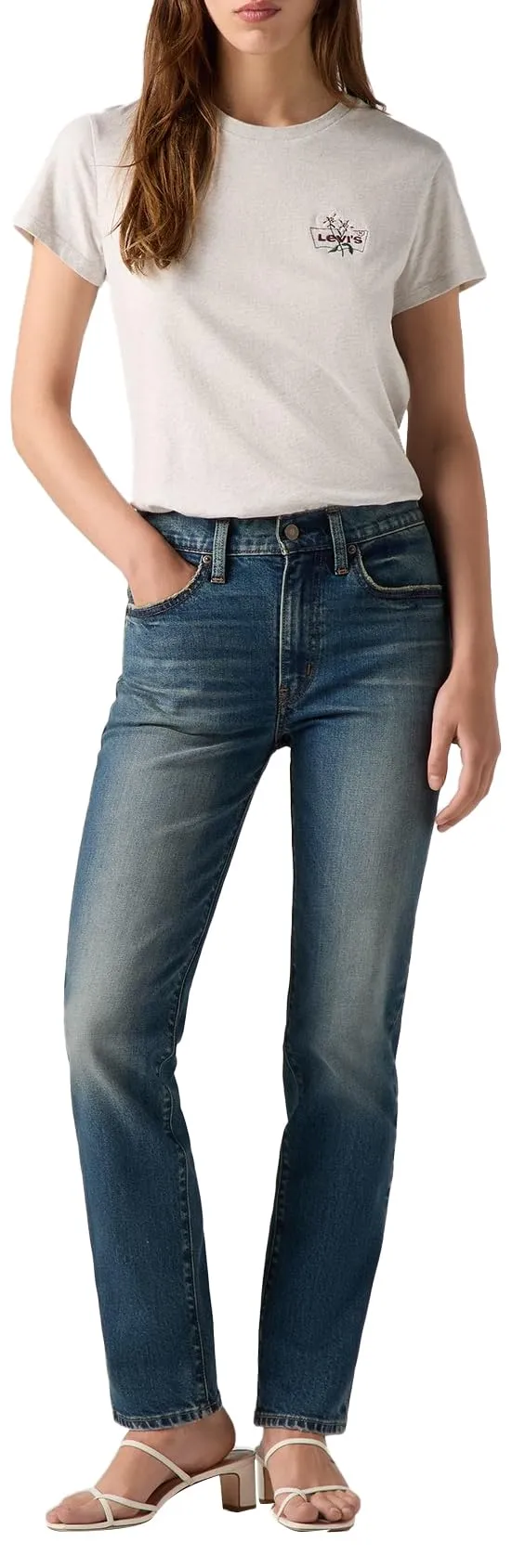 Levi's 724 High Rise Straight Jeans Donna Ankle Time 27W / 28L - immagine 1