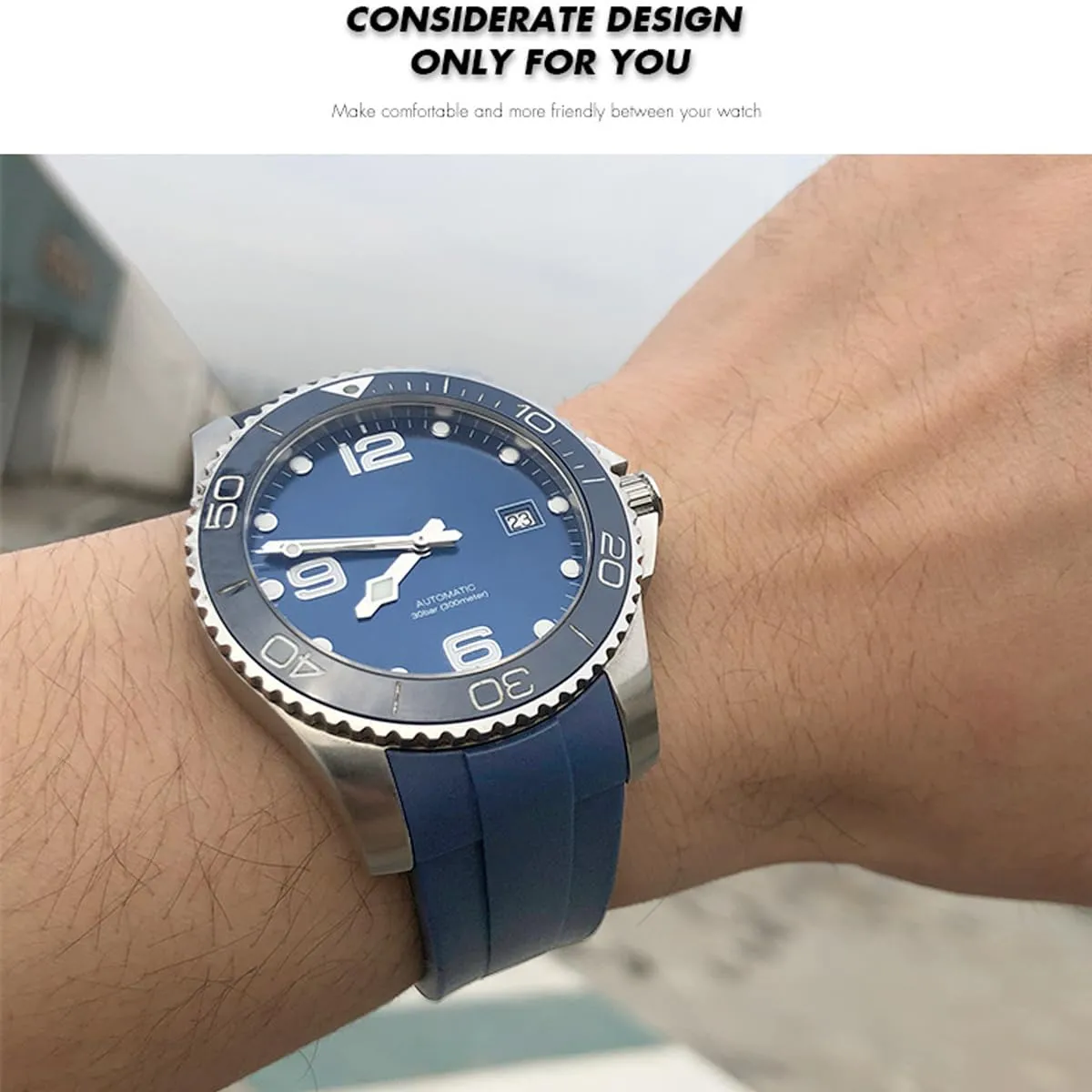 Niziruoup Cinturino Orologio in Silicone 20mm per Omega x Swatch Moonswatch Speedmaster - immagine 5