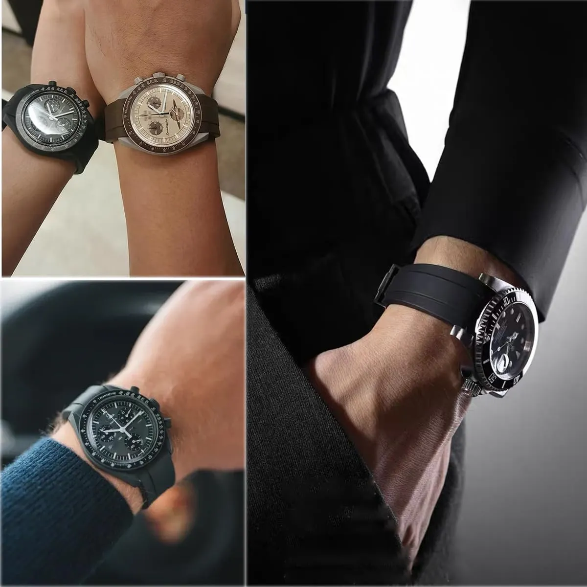 Niziruoup Cinturino in Silicone 22mm Curva per SmartWatch e Rolex - immagine 5