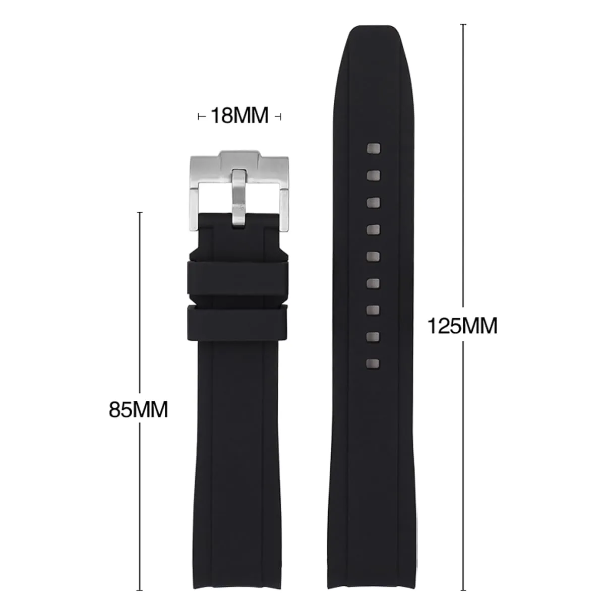 Niziruoup Cinturino in Silicone 22mm Curva per SmartWatch e Rolex - immagine 6