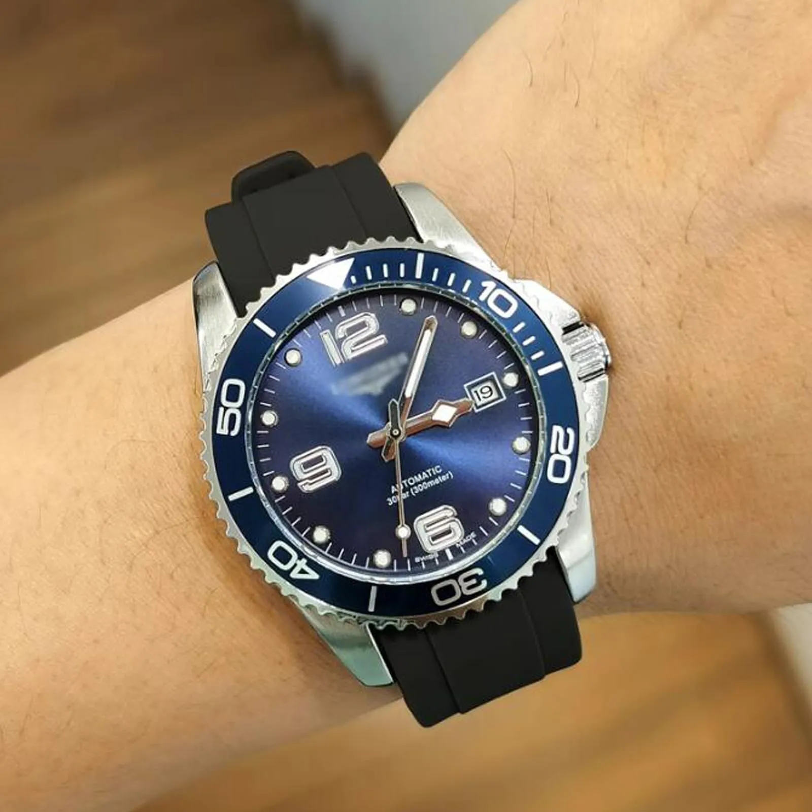 Niziruoup Cinturino in Silicone 20mm per Omega x Swatch Moonswatch Speedmaster, Rolex, SEIKO, Colore Nero - immagine 4