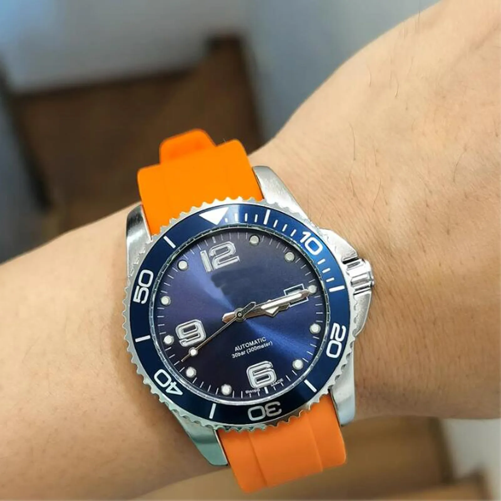 Niziruoup Cinturino Orologio in Silicone Gomma Curve 22mm Arancia - immagine 5