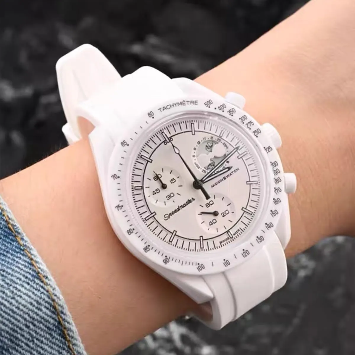 Niziruoup Cinturino Orologio in Silicone Gomma Curve 22mm Bianco - immagine 3