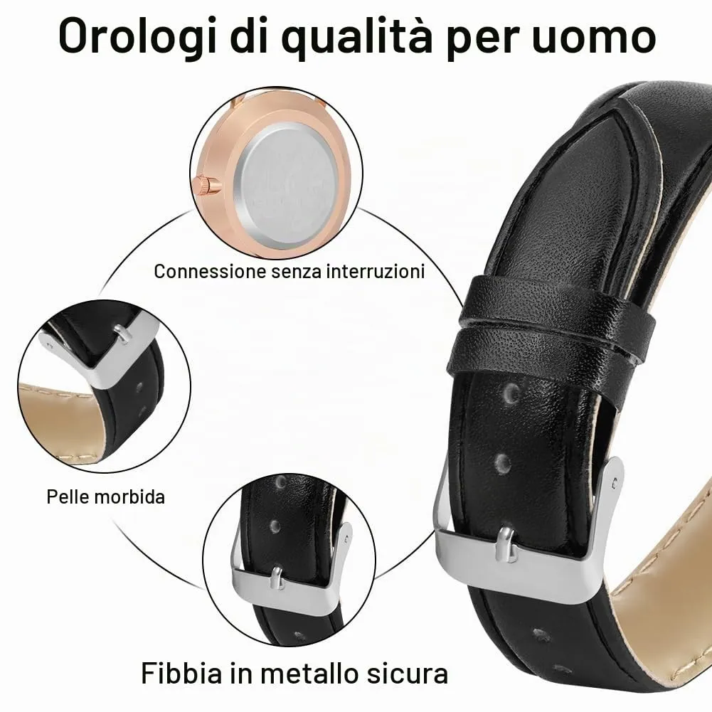 OFFCUP Orologio da Uomo Analogico al Quarzo Business Casual, Quadrante Argento - immagine 5