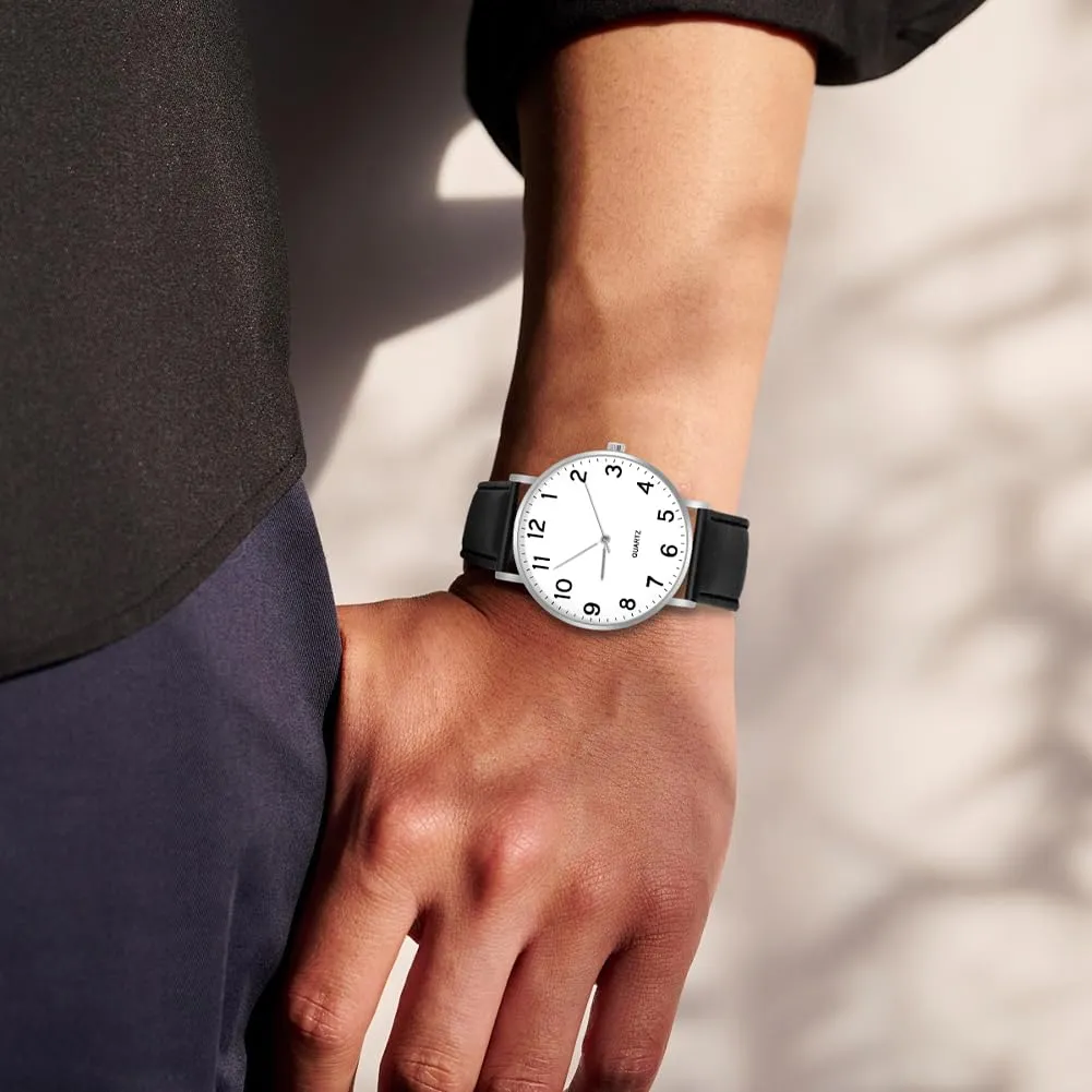 OFFCUP Orologio da Uomo Analogico al Quarzo Business Casual, Quadrante Argento - immagine 7