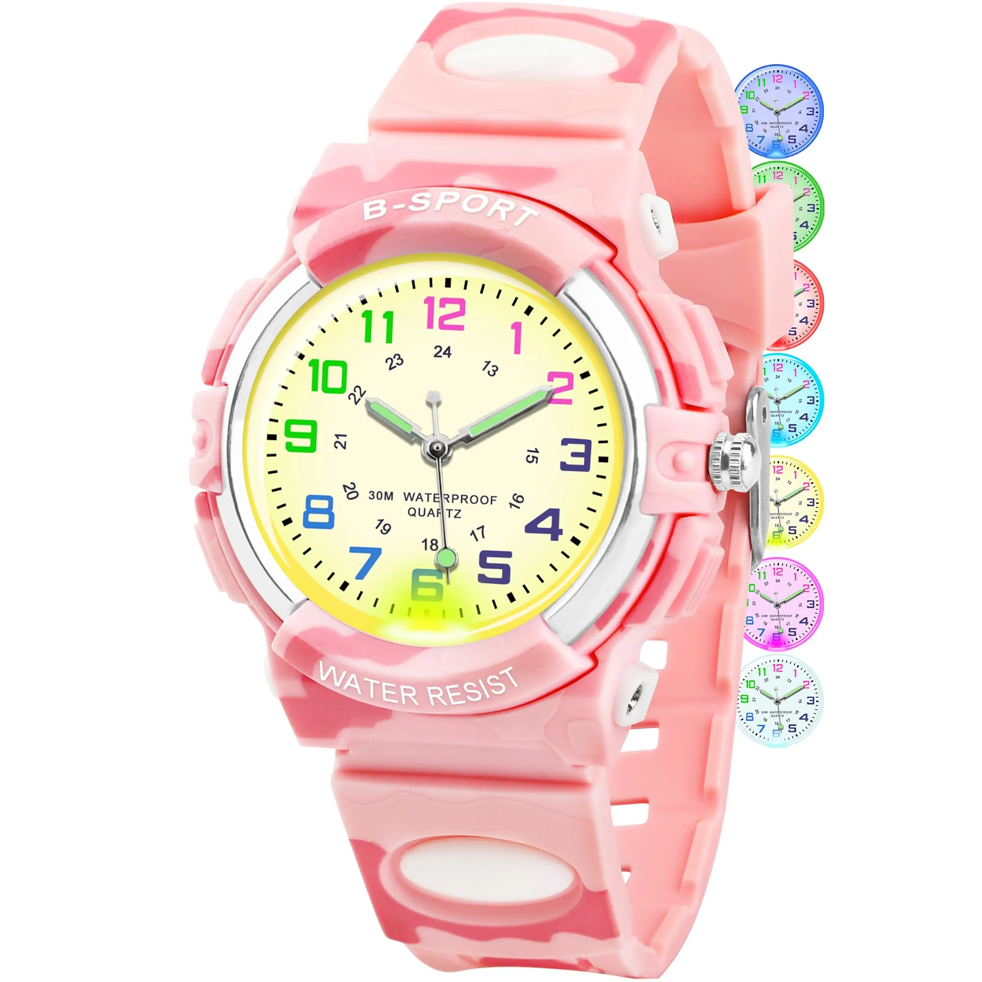 DTKID Orologio Bambini Analogico, Luci 7 Colori, Impermeabile 3 ATM - immagine 1