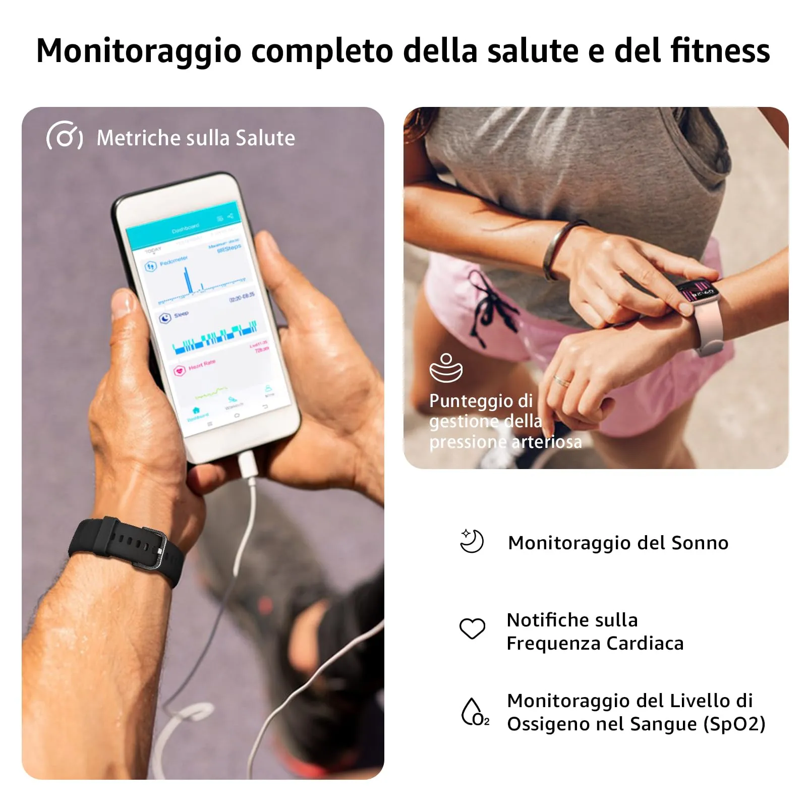 AcclaFit Smartwatch 1.85" per Uomo e Donna, Chiamate Bluetooth, 113 Modalità Sportive, Monitoraggio SpO2, Sonno e Cardiofrequenzimetro, Impermeabile IP68 per iOS e Android - immagine 4