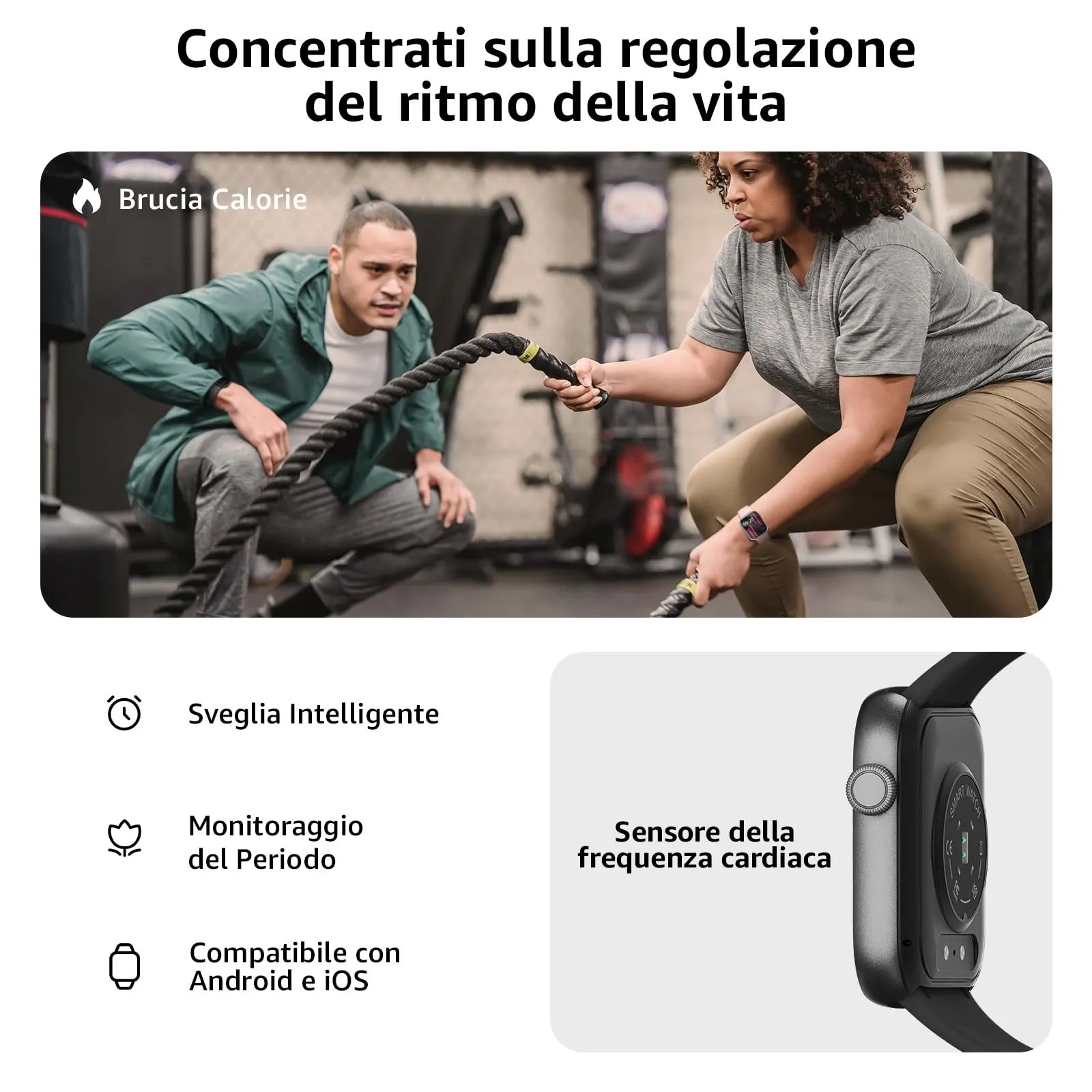 AcclaFit Smartwatch 1.85" per Uomo e Donna, Chiamate Bluetooth, 113 Modalità Sportive, Monitoraggio SpO2, Sonno e Cardiofrequenzimetro, Impermeabile IP68 per iOS e Android - immagine 5