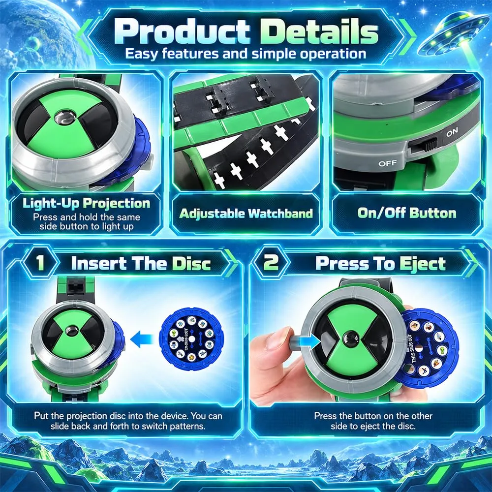 SGZIOO Orologio Proiettore Ben Ten Omnitrix, 30 Immagini - immagine 4