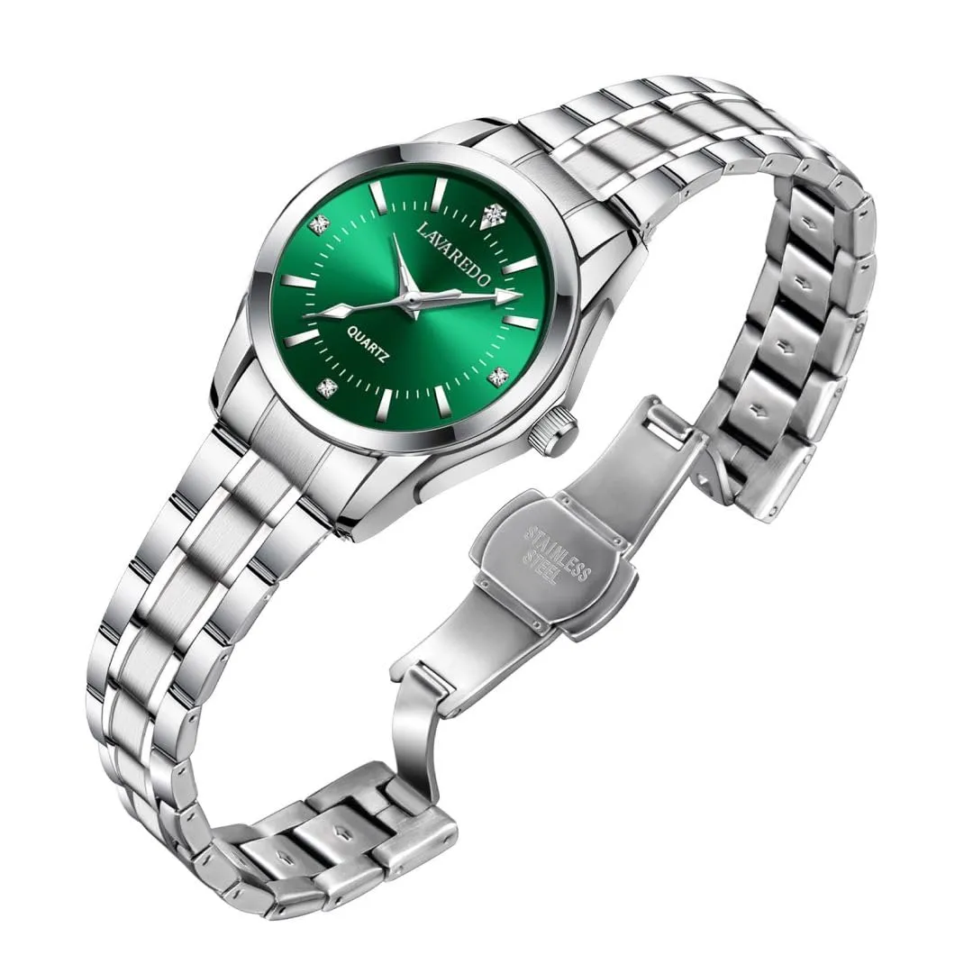 aswan watch Orologio al Quarzo Donna, Acciaio, Diamanti, Luminoso, 29,5 mm - immagine 3
