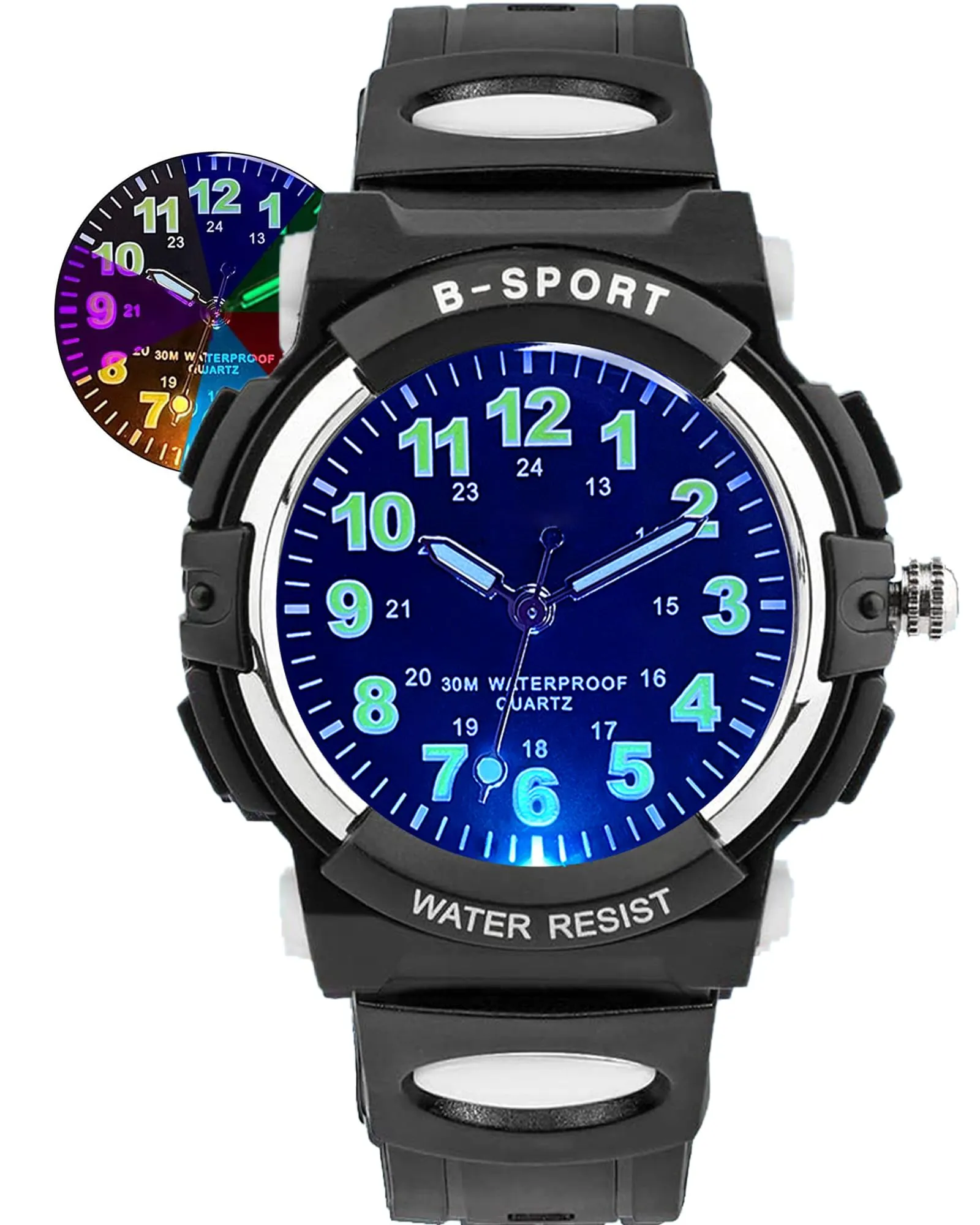 DTKID Orologio Bambini Analogico, Luci 7 Colori, Impermeabile 3 ATM - immagine 7