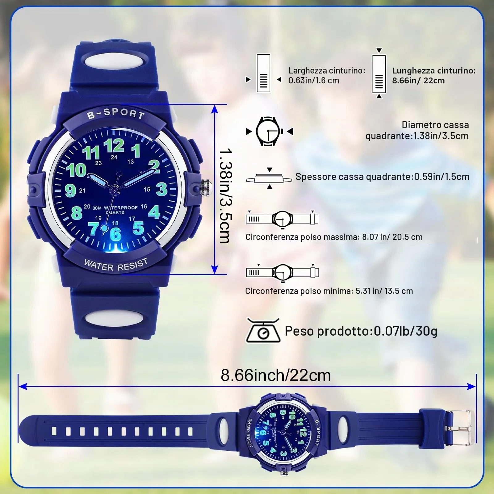 DTKID Orologio Bambini Analogico, Luci 7 Colori, Impermeabile 3 ATM - immagine 5