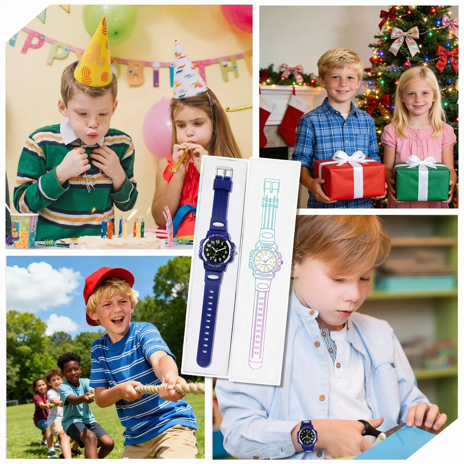 DTKID Orologio Bambini Analogico, Luci 7 Colori, Impermeabile 3 ATM - immagine 6