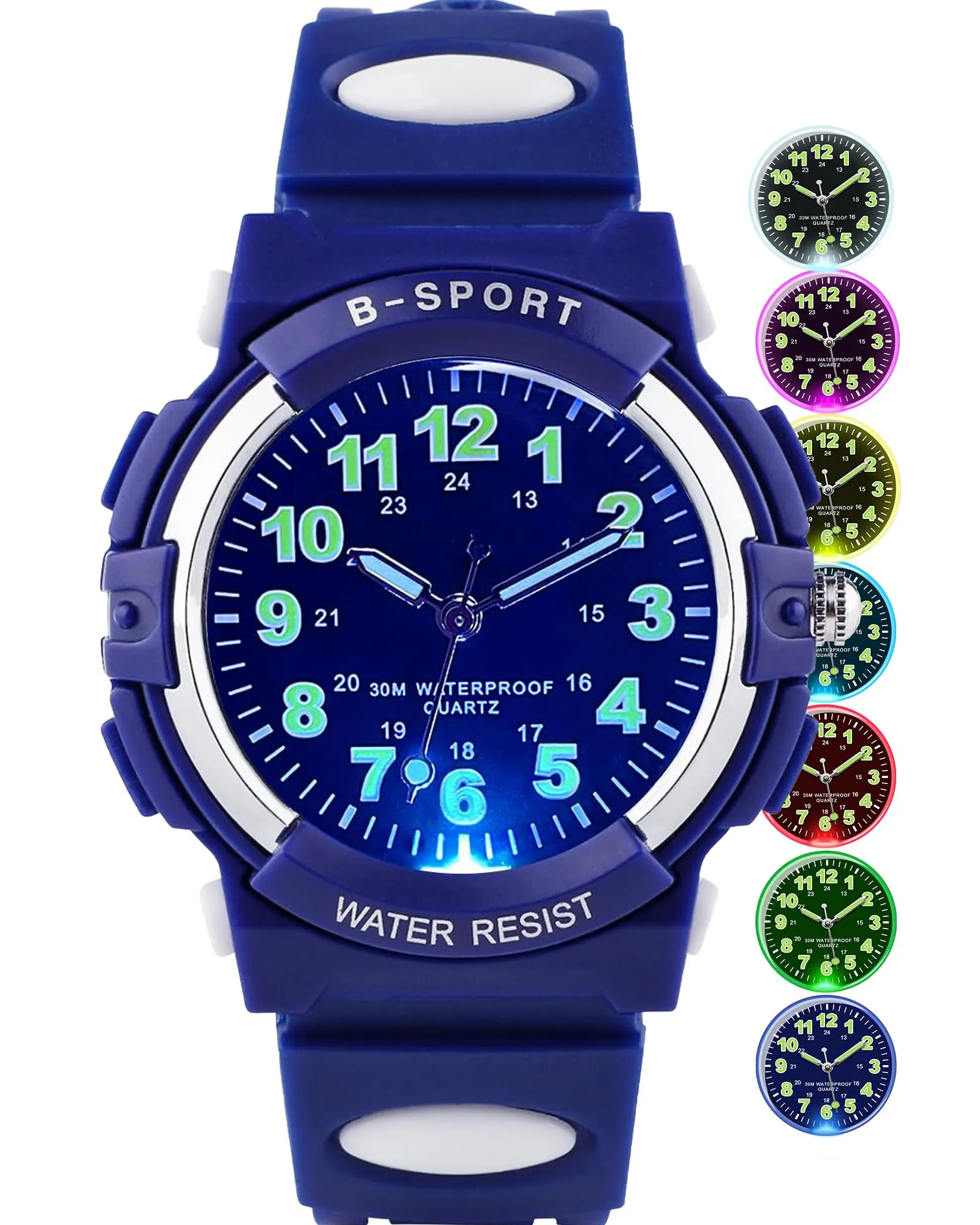 DTKID Orologio Bambini Analogico, Luci 7 Colori, Impermeabile 3 ATM - immagine 7