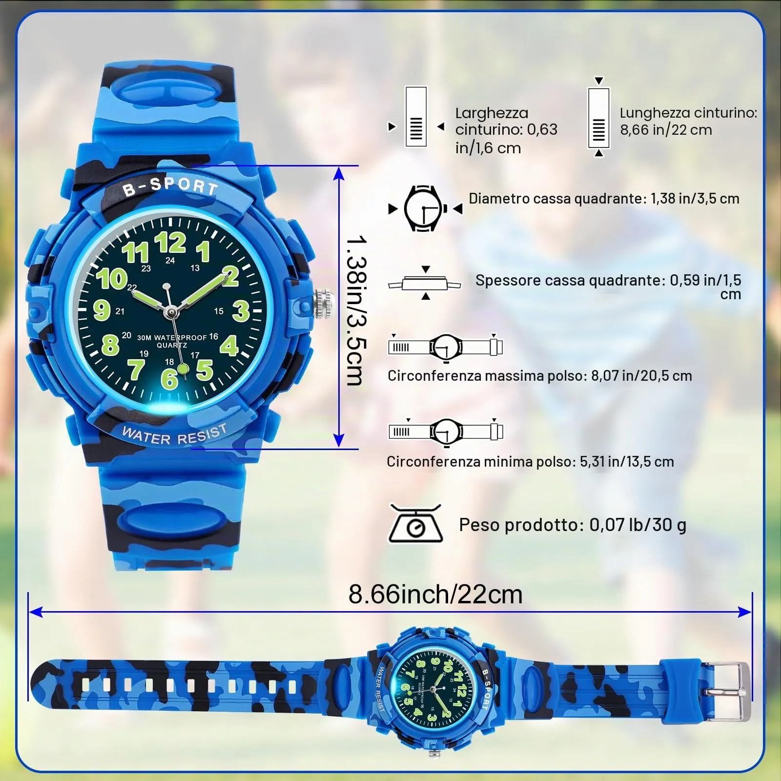 DTKID Orologio Bambini Analogico, 7 Colori, Impermeabile 3 ATM - immagine 5