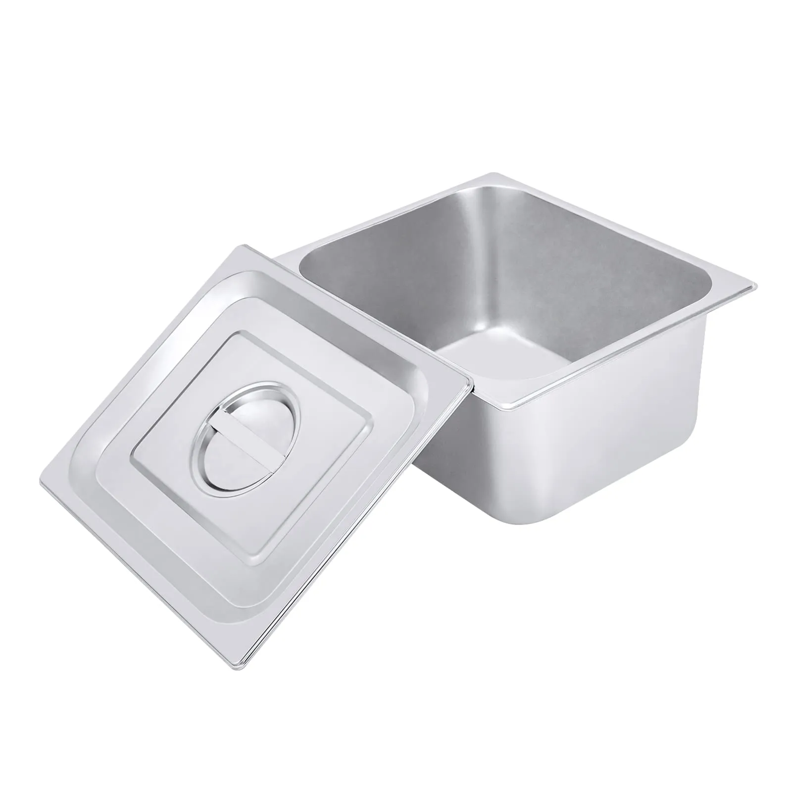 RjcdOPL Set di 4 vassoi GN 1/2 in acciaio inox, 7 L, 32,5 × 26,5 × 15 cm, con coperchio - immagine 1