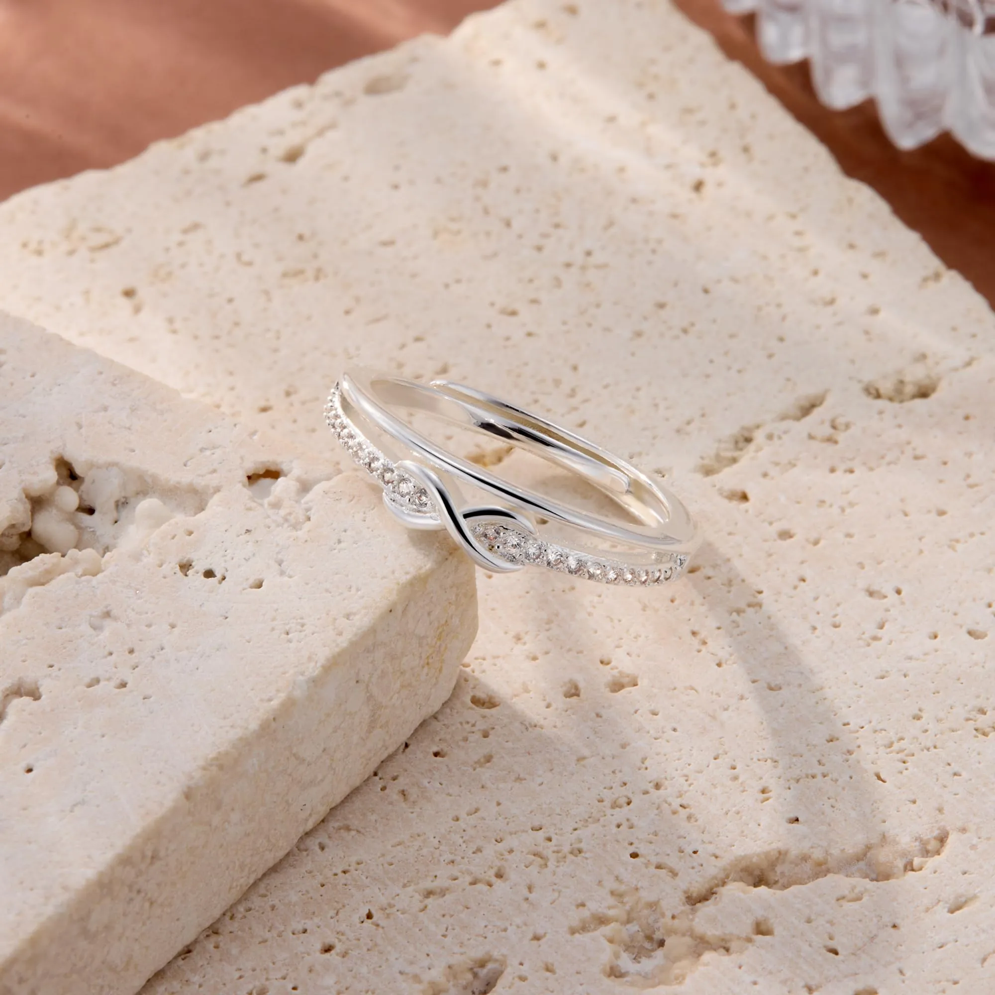 ALEXCRAFT Anello in Argento con Zirconi, Regolabile, Vintage Impilabile - immagine 4