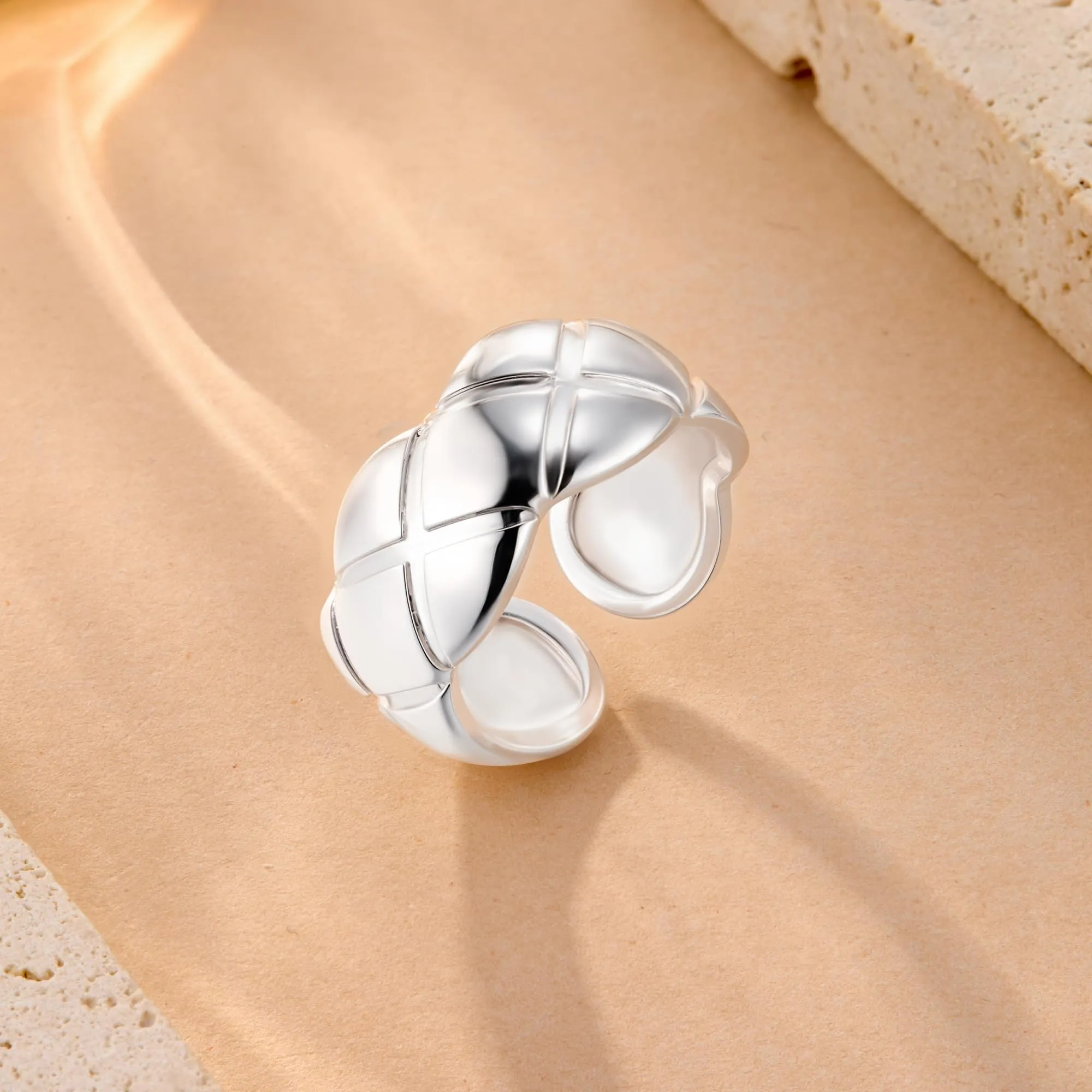 ALEXCRAFT Anello Argento Pollice Regolabile con Zirconi per Donna - immagine 6