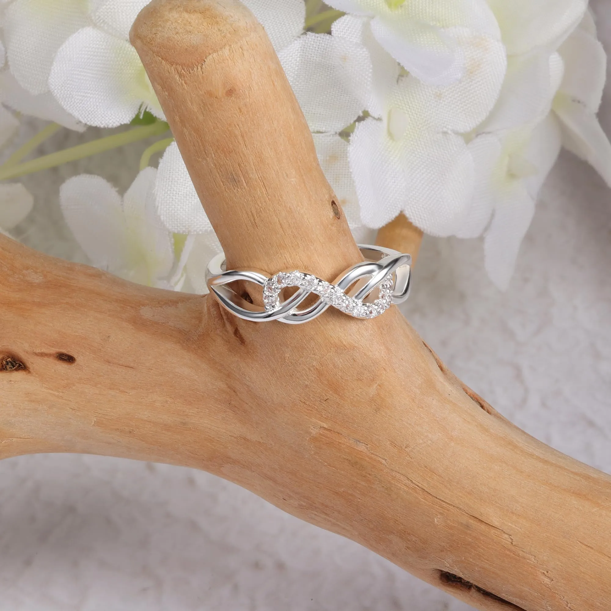 ALEXCRAFT Anello in Argento con Zirconi e Cristallo Regolabile - immagine 4
