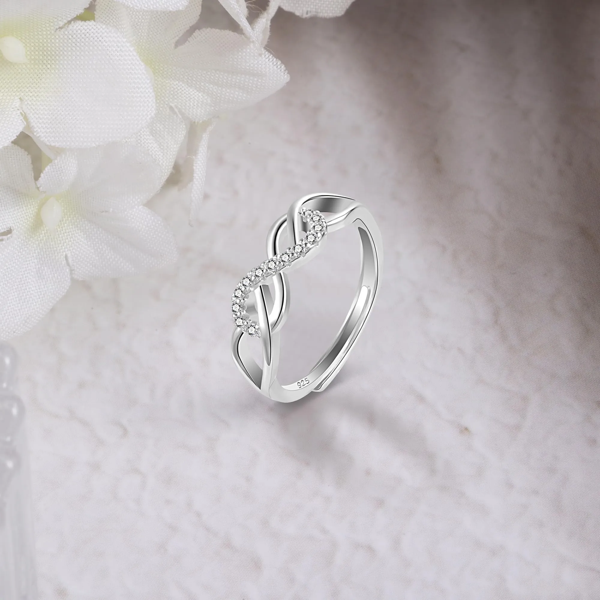 ALEXCRAFT Anello in Argento con Zirconi e Cristallo Regolabile - immagine 5