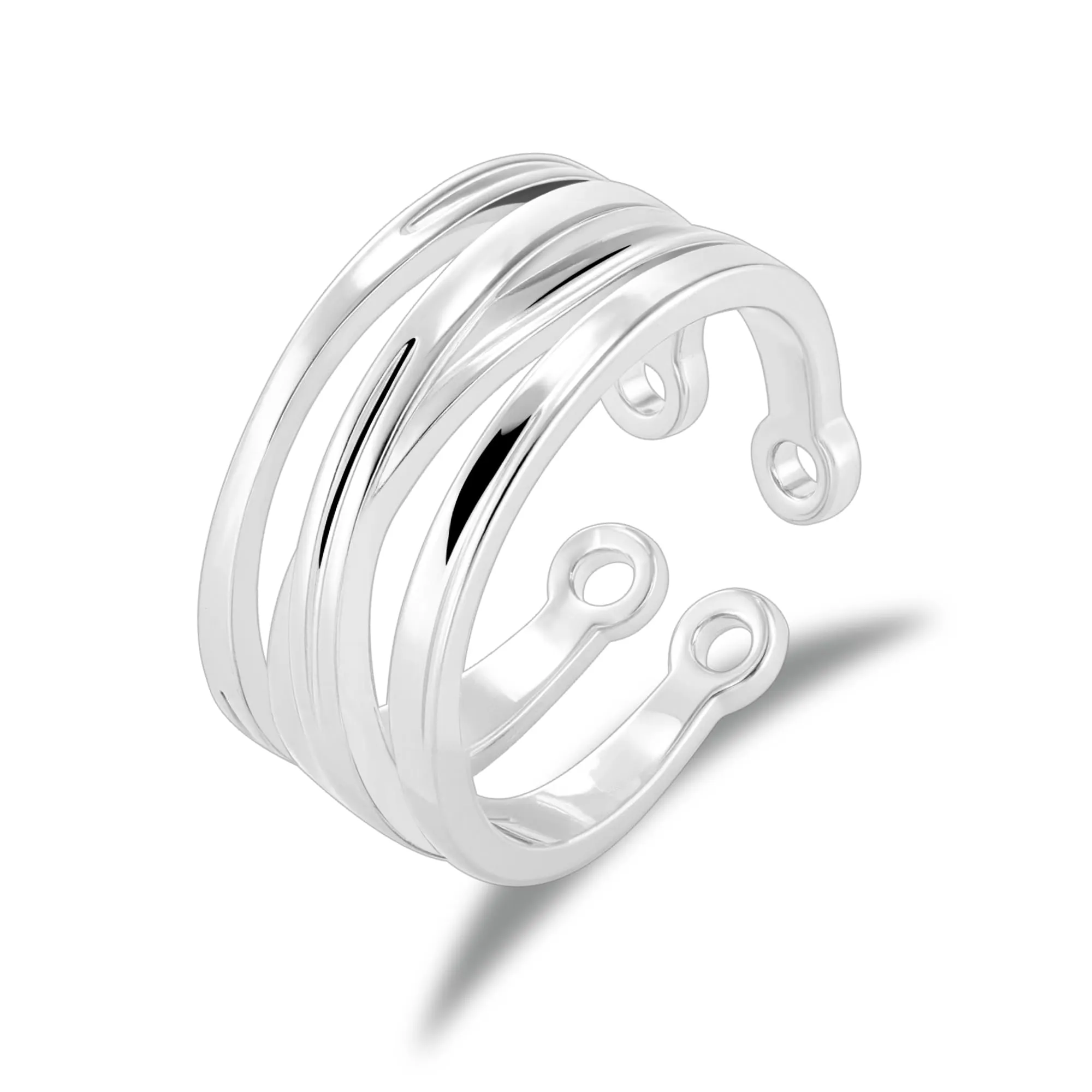 ALEXCRAFT Anello in Argento con Zirconi Regolabile per Donna R0296 - immagine 1