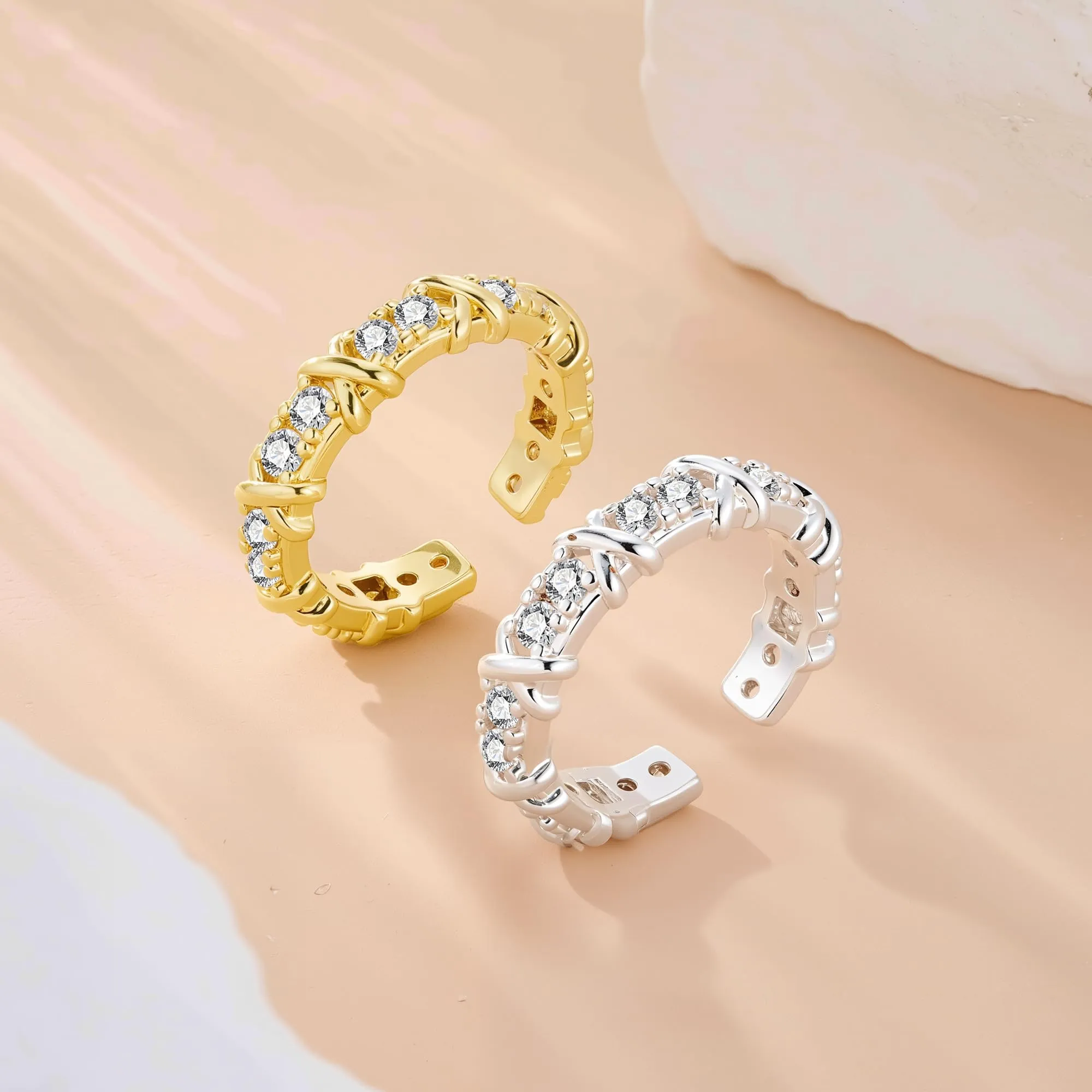 ALEXCRAFT Anello in Argento Regolabile con Zirconi R0292 - immagine 5