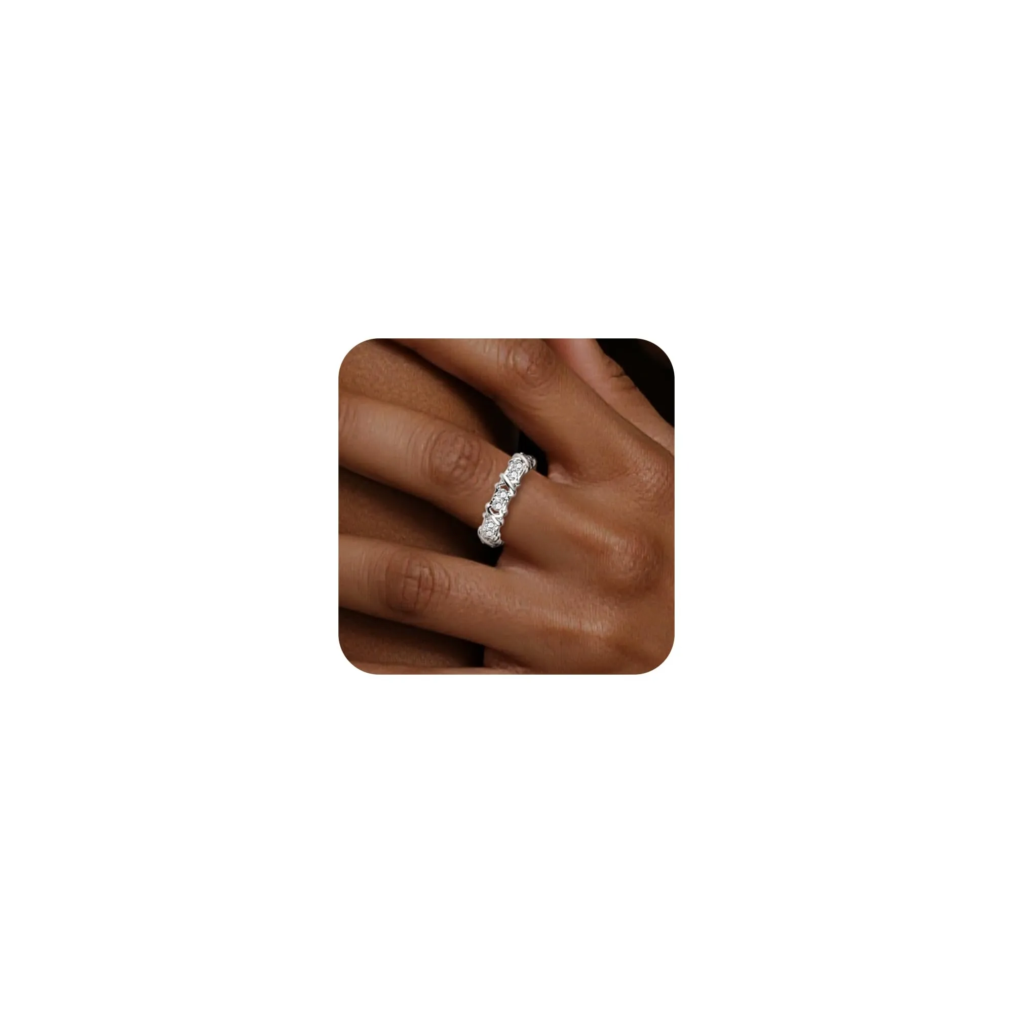 ALEXCRAFT Anello in Argento Regolabile con Zirconi R0292 - immagine 6