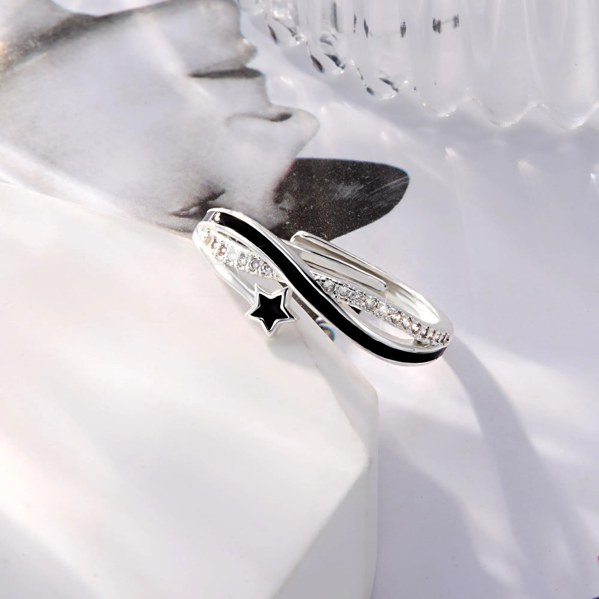 ALEXCRAFT Anello in Argento con Zirconi Regolabile Vintage Impilabile per Donna - immagine 5