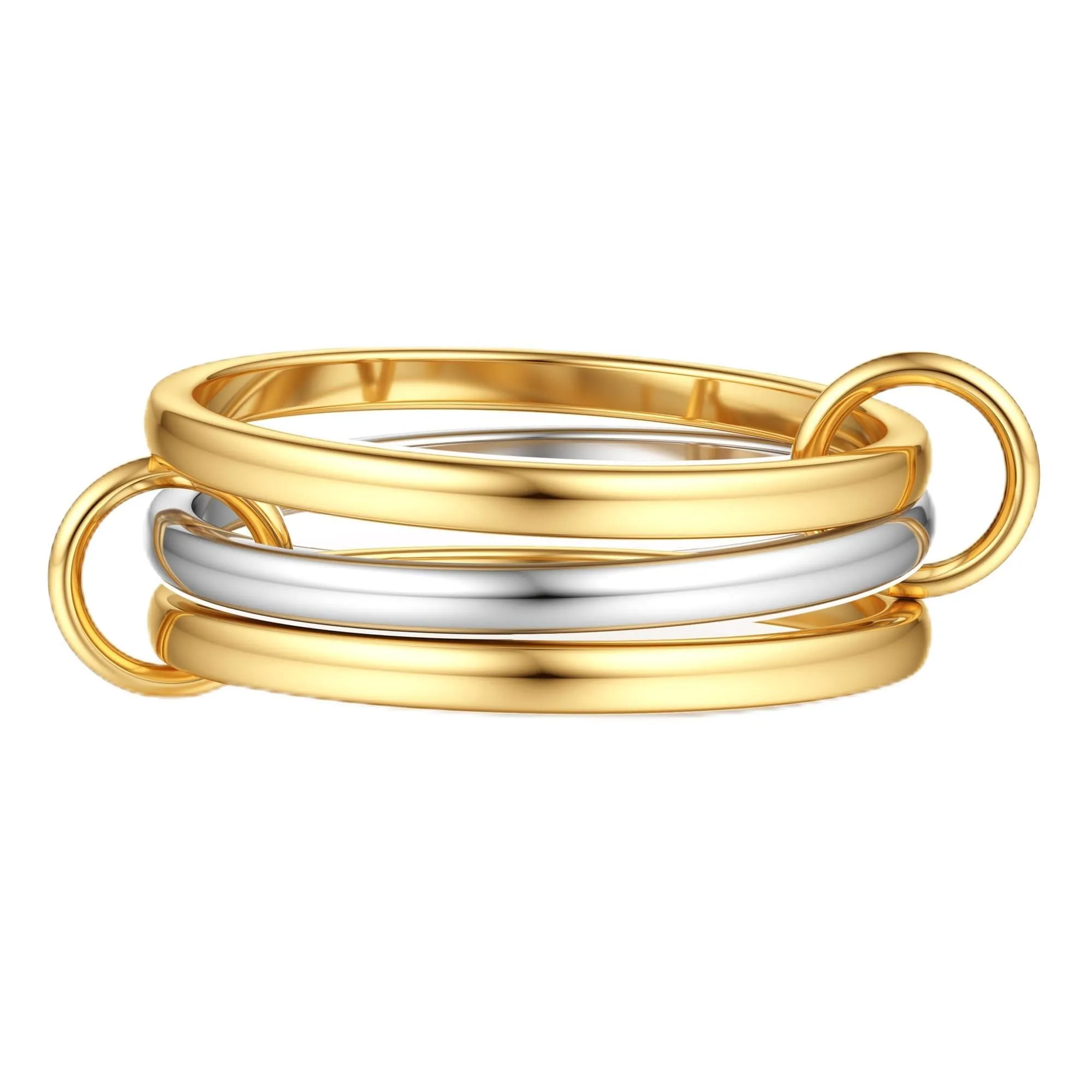 KRFY Set Anelli Donna 14K Placcato Oro e Argento con Zirconia Cubica, Impermeabili, 3PG5 - immagine 1