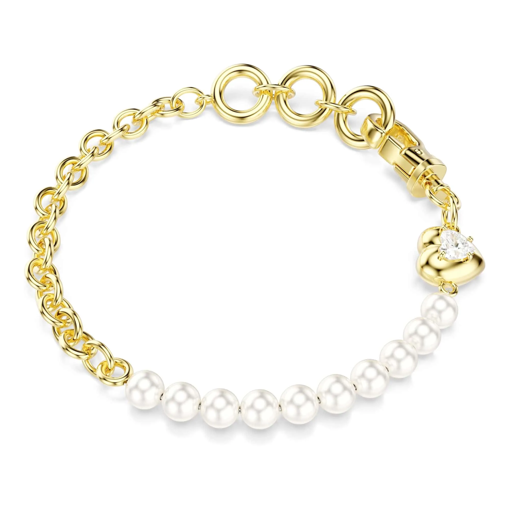 Swarovski Idyllia Braccialetto Crystal Pearl, Bianco, Placcato color oro - immagine 5