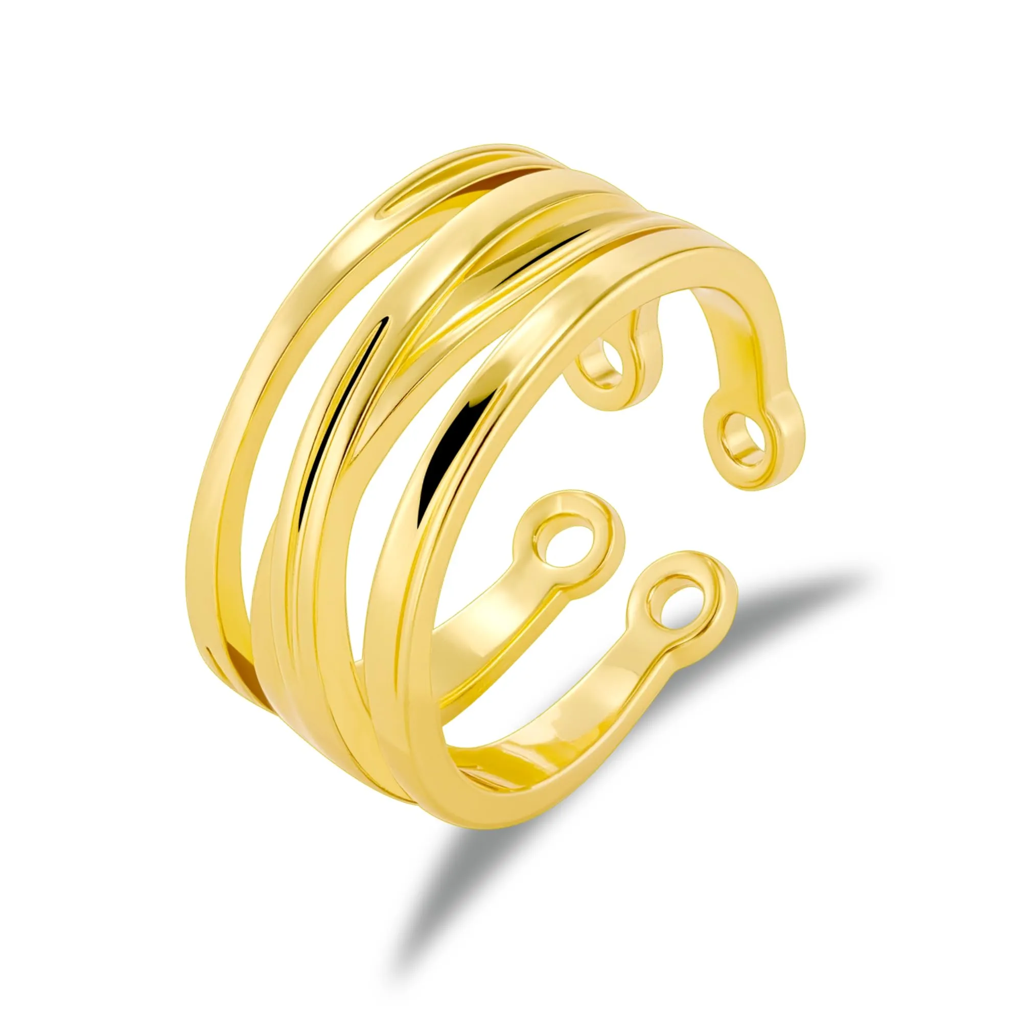 ALEXCRAFT Anello Oro Pollice Regolabile con Zirconi per Donna R0295 - immagine 1