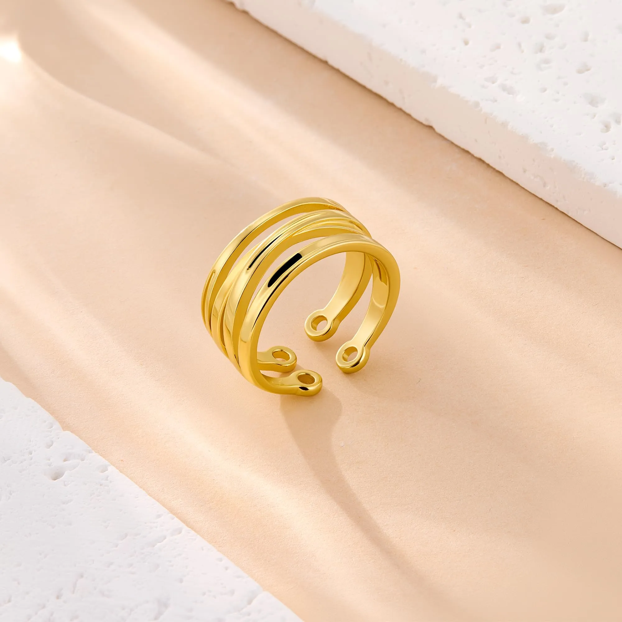 ALEXCRAFT Anello Oro Pollice Regolabile con Zirconi per Donna R0295 - immagine 6